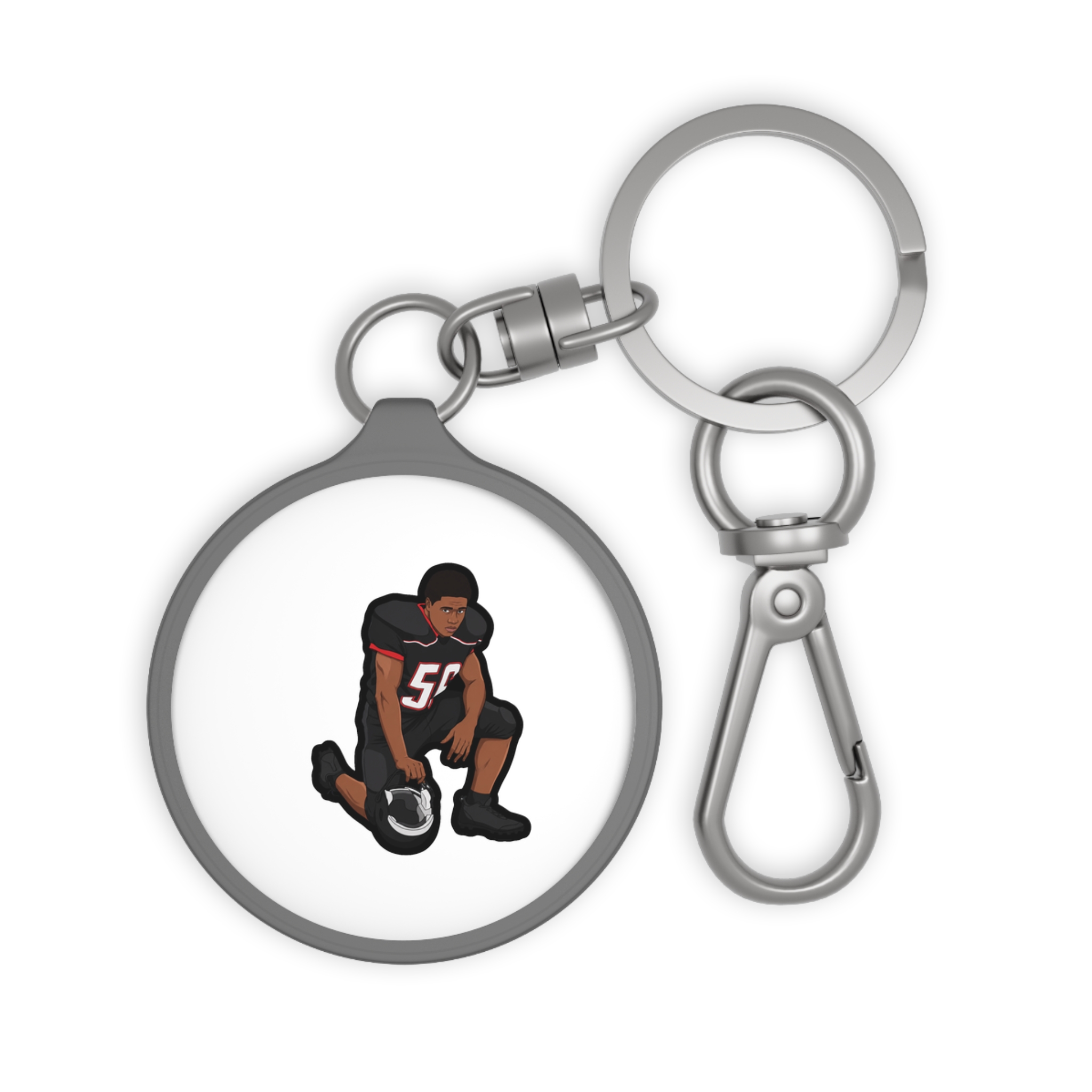 Keychain — character_name_vertical in Grey