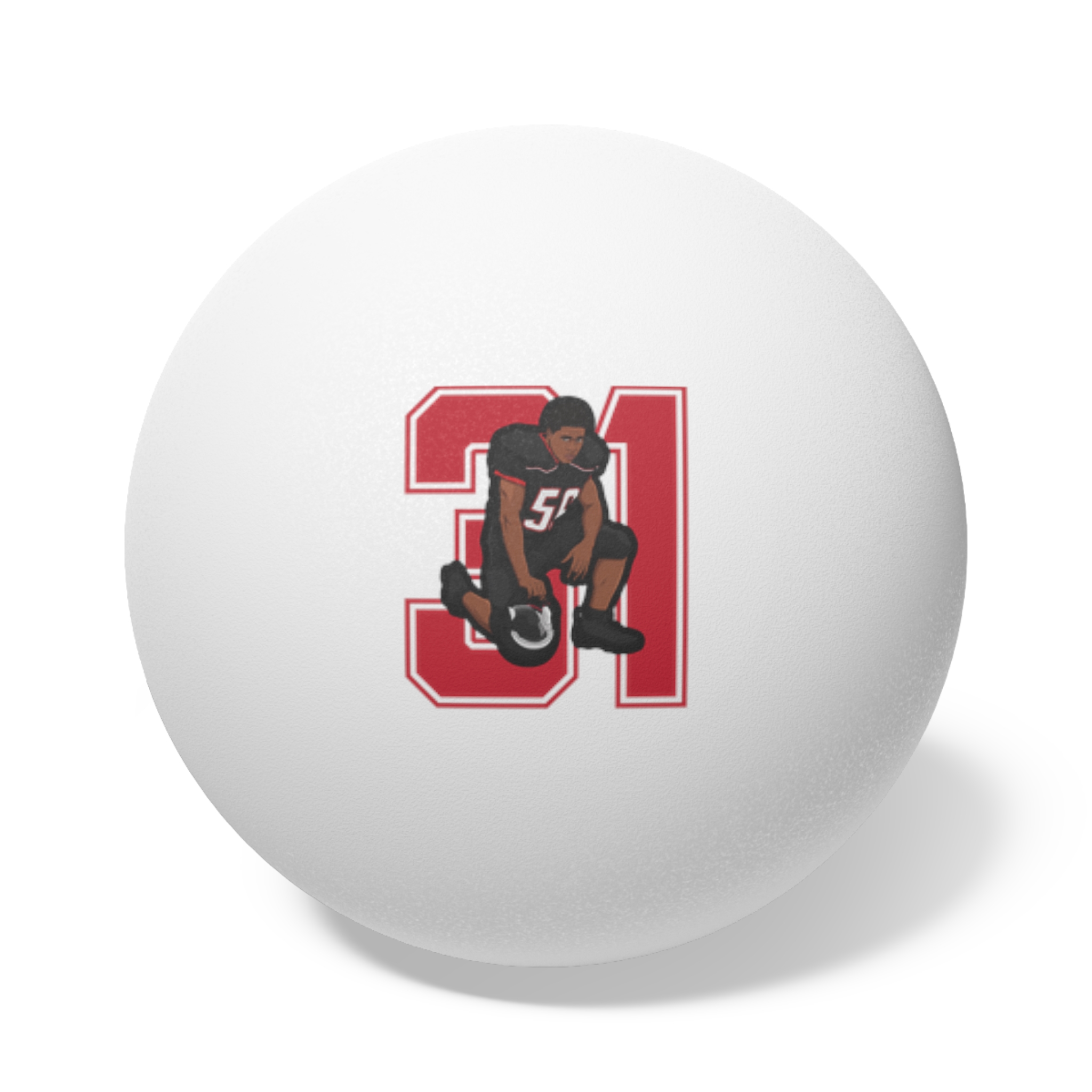 Ping Pong Balls, 6 pcs — character_number in White