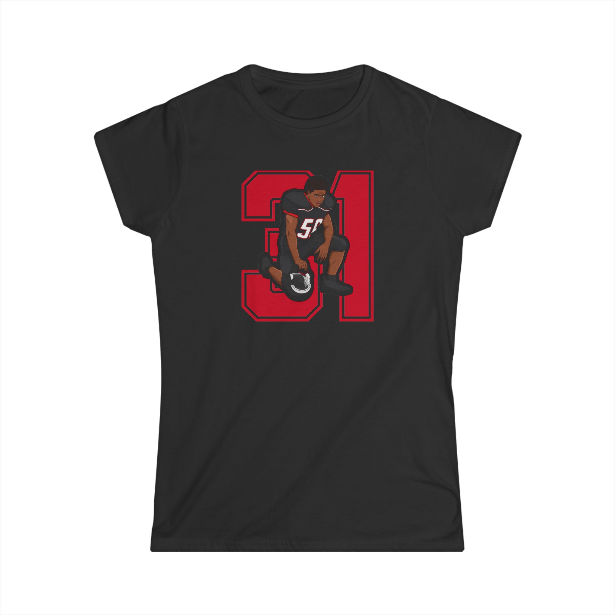 Women's Softstyle Tee — character_number in Black