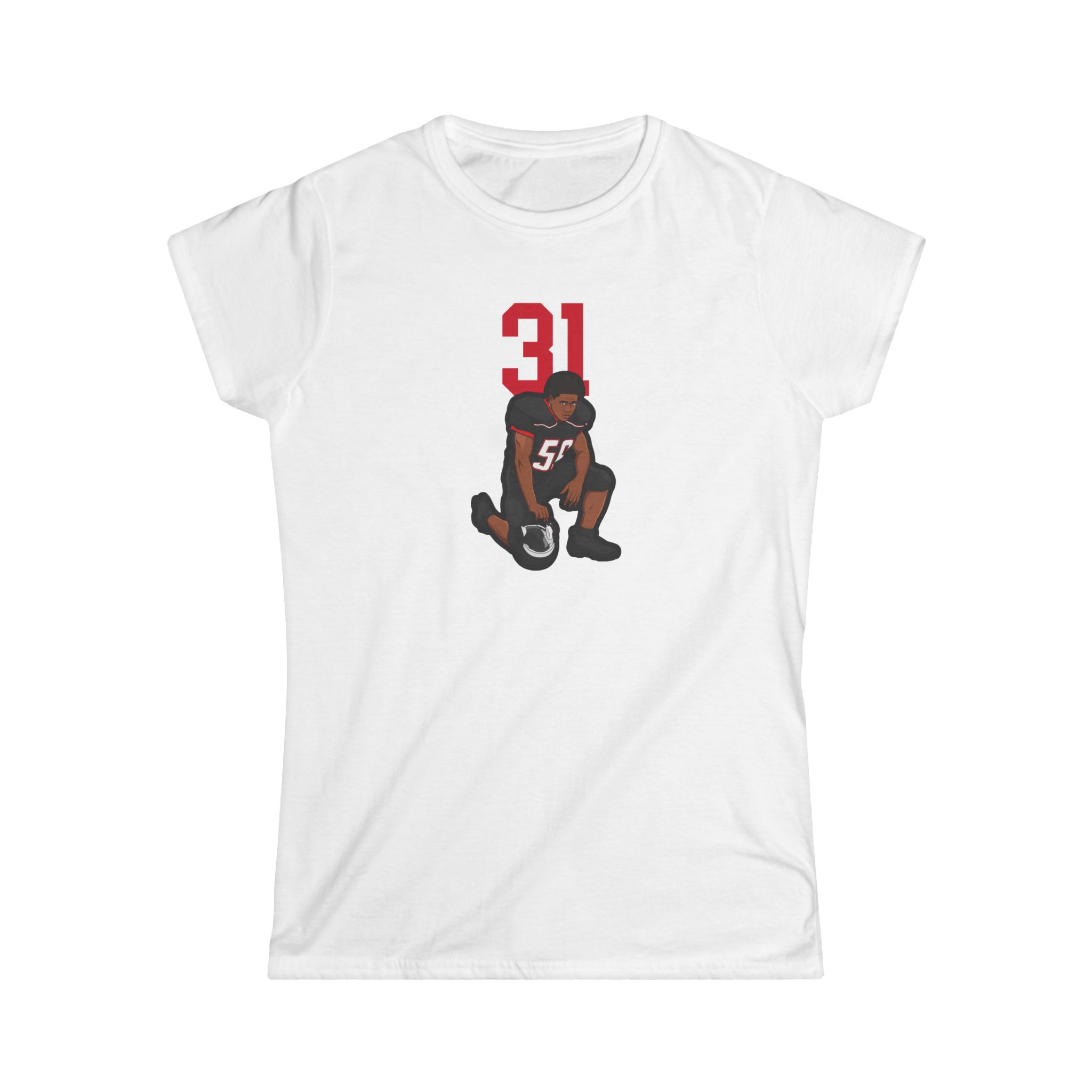 Women's Softstyle Tee — character_number_top in White