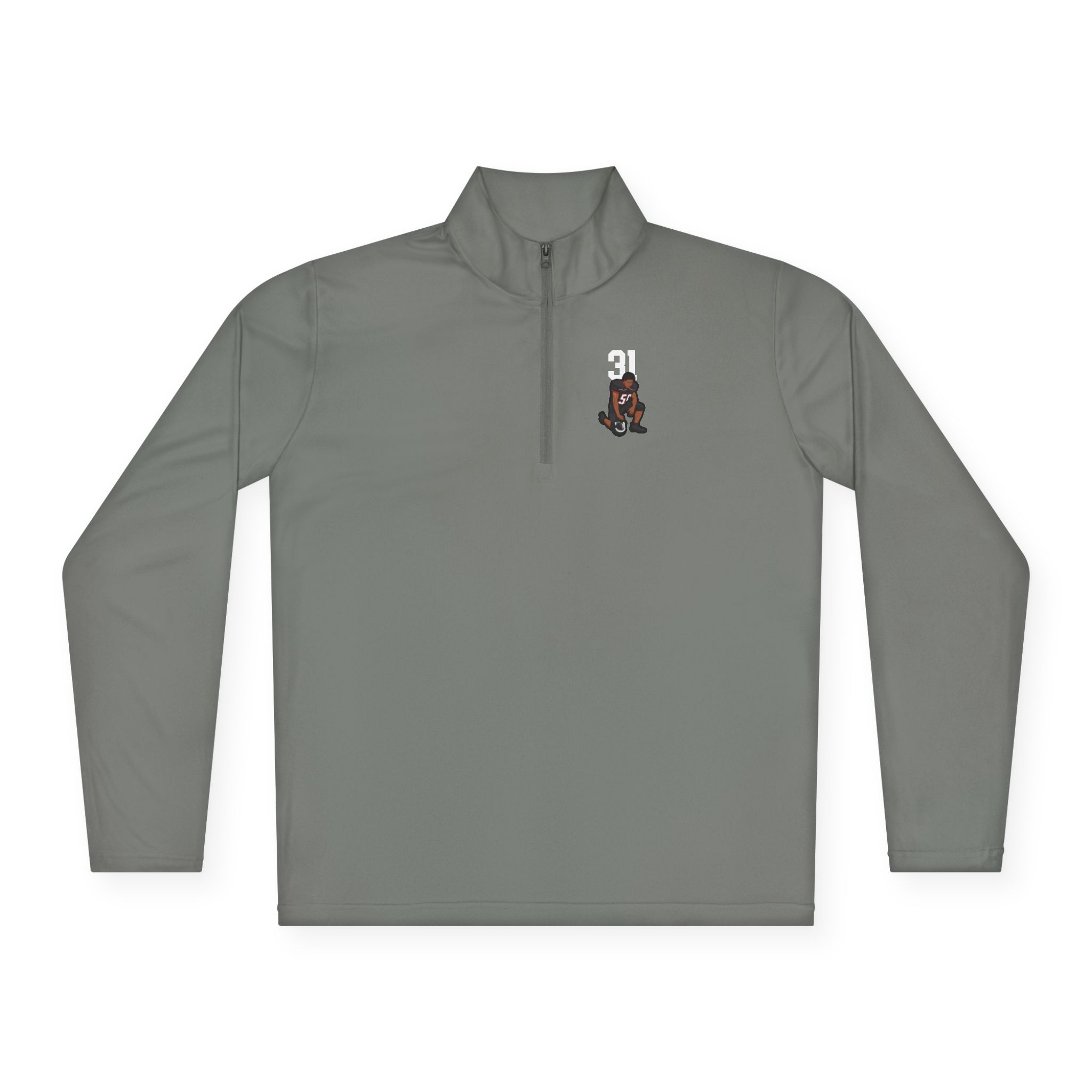 Q-Zip Pullover — character_number_top in Grey