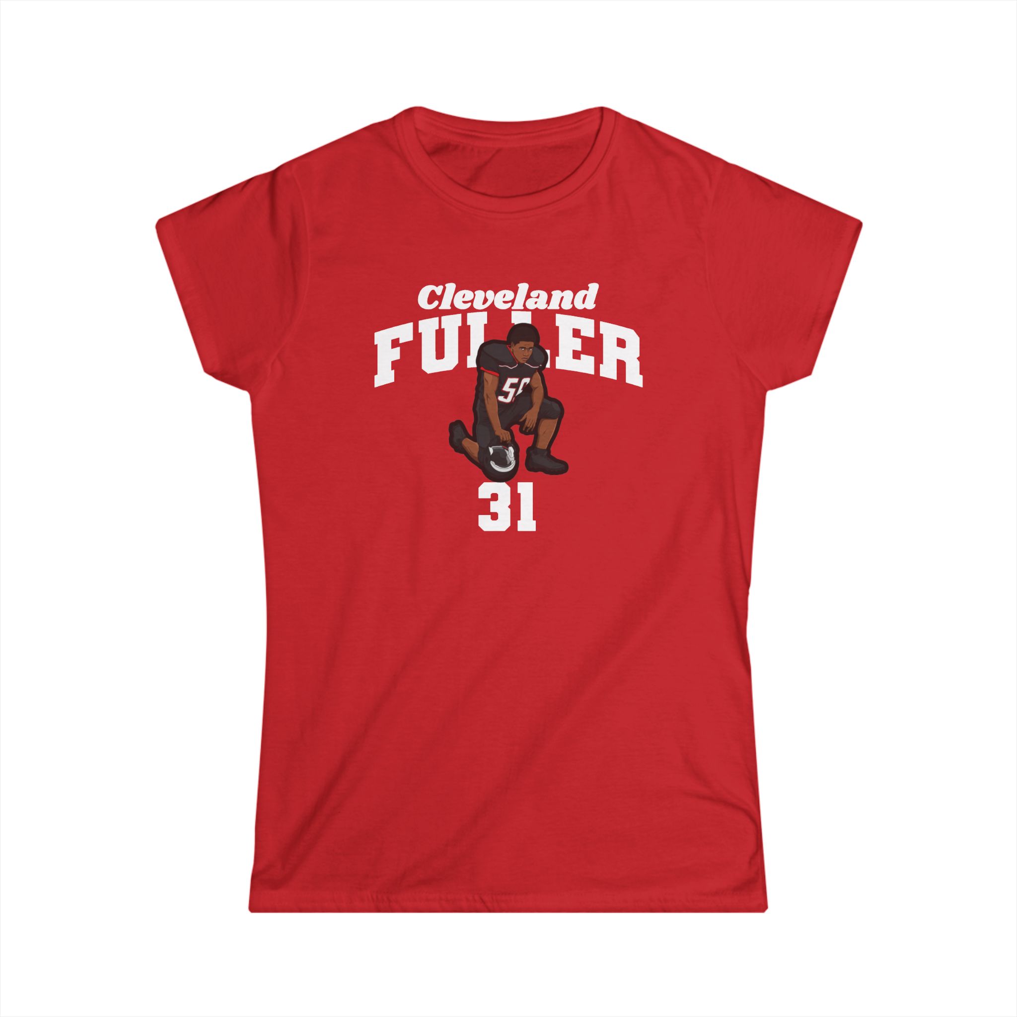Women's Softstyle Tee — character_signature_arch in Red