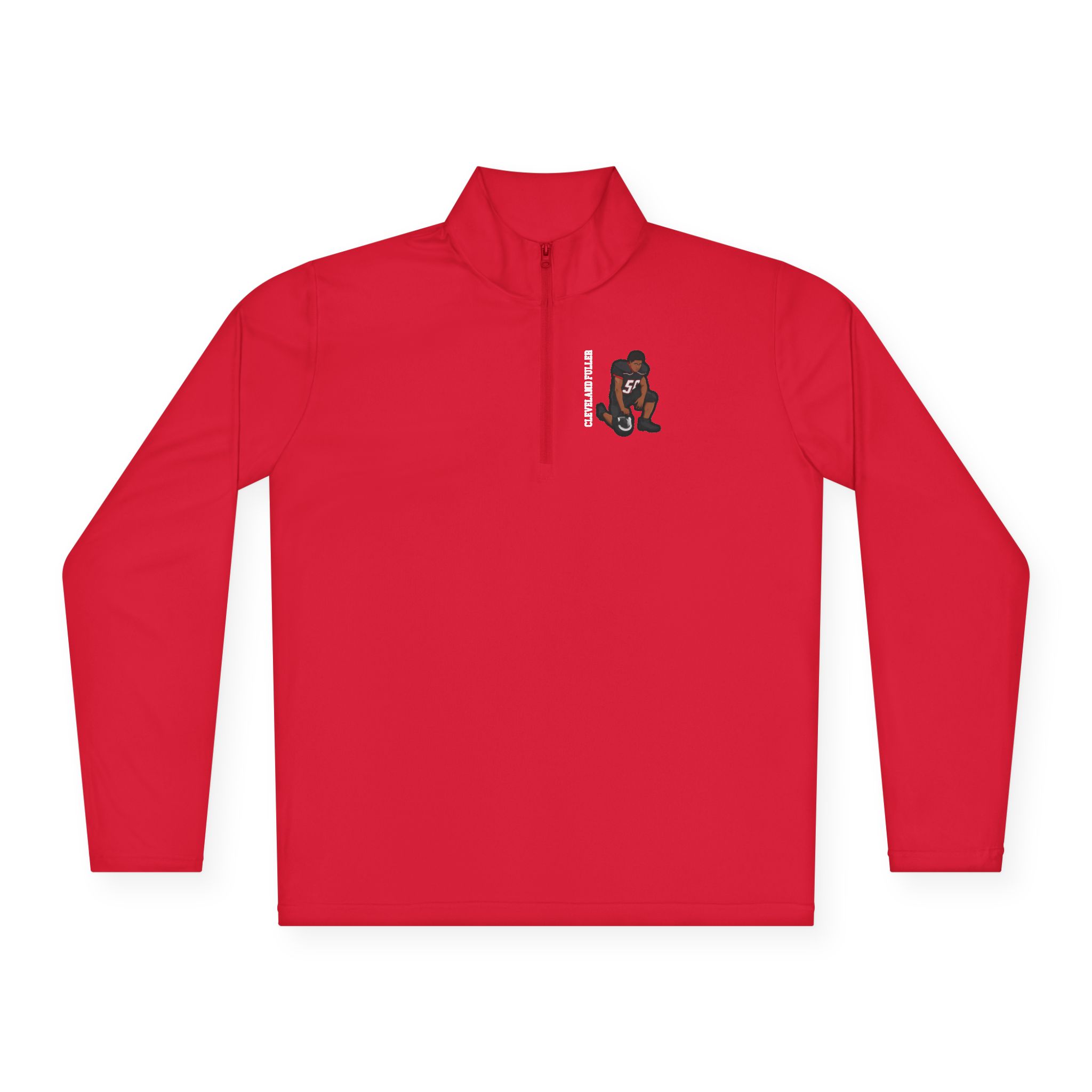 Q-Zip Pullover — character_name_vertical in Red