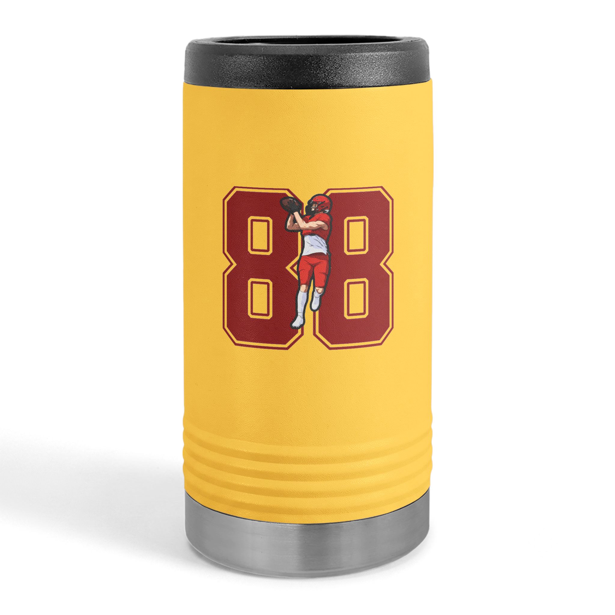 Slim Stainless Can Cooler — character_number in Yellow