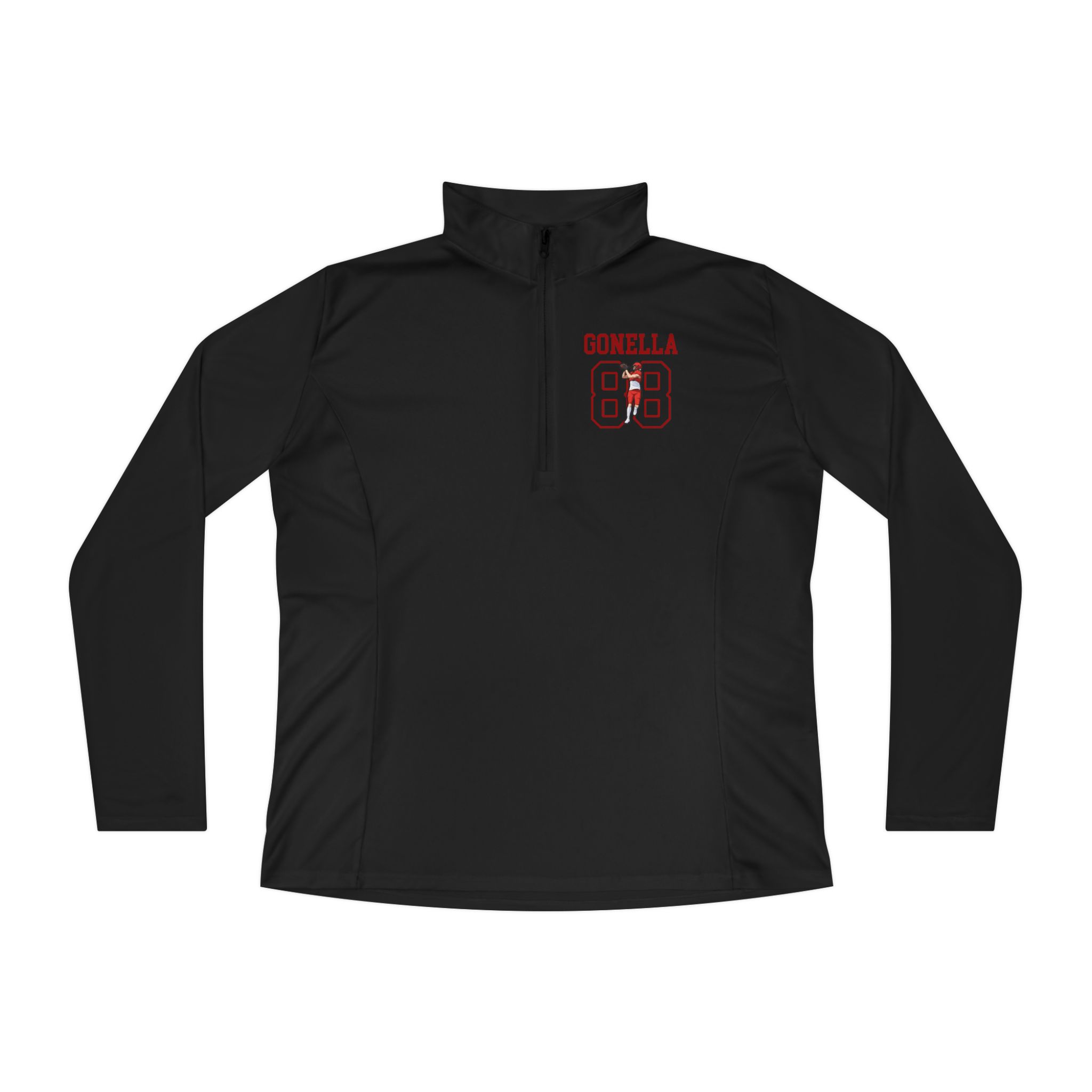 Women's Q-Zip Pullover — character_shirsey in Black