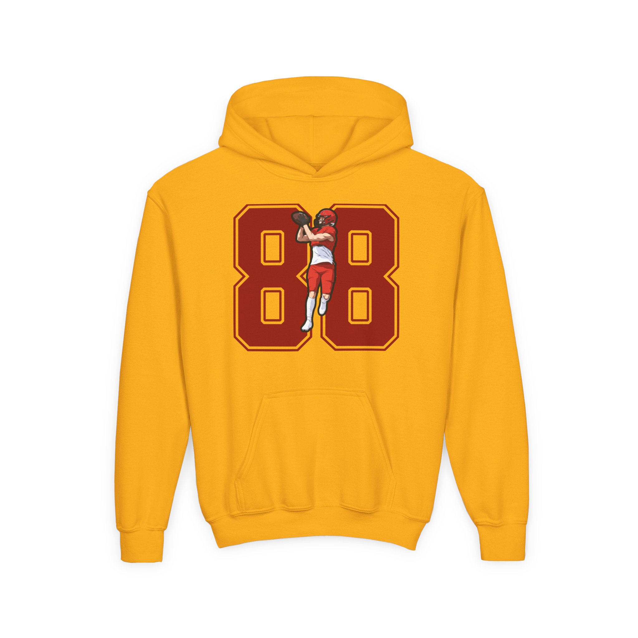Youth Hoodie — character_number in Gold