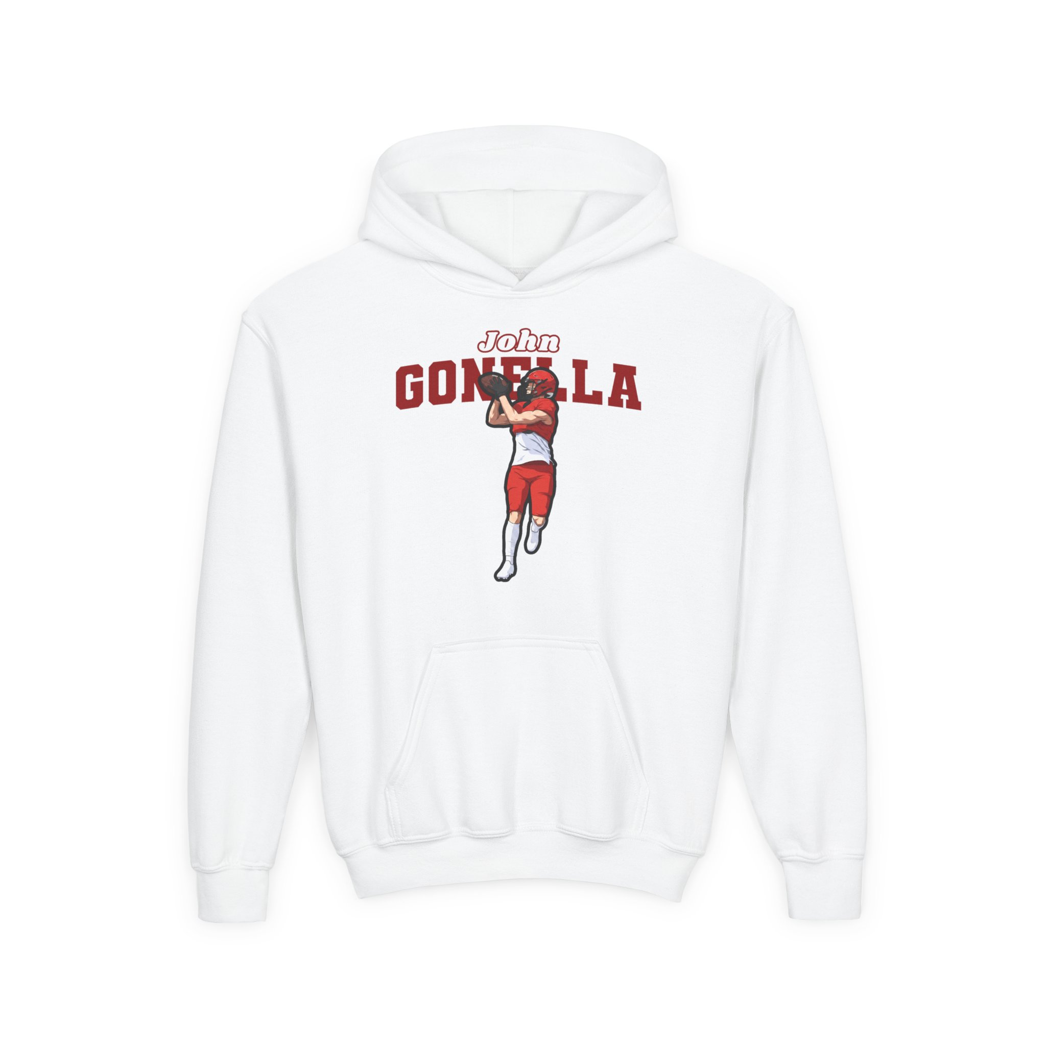 Youth Hoodie — character_name_arch in White