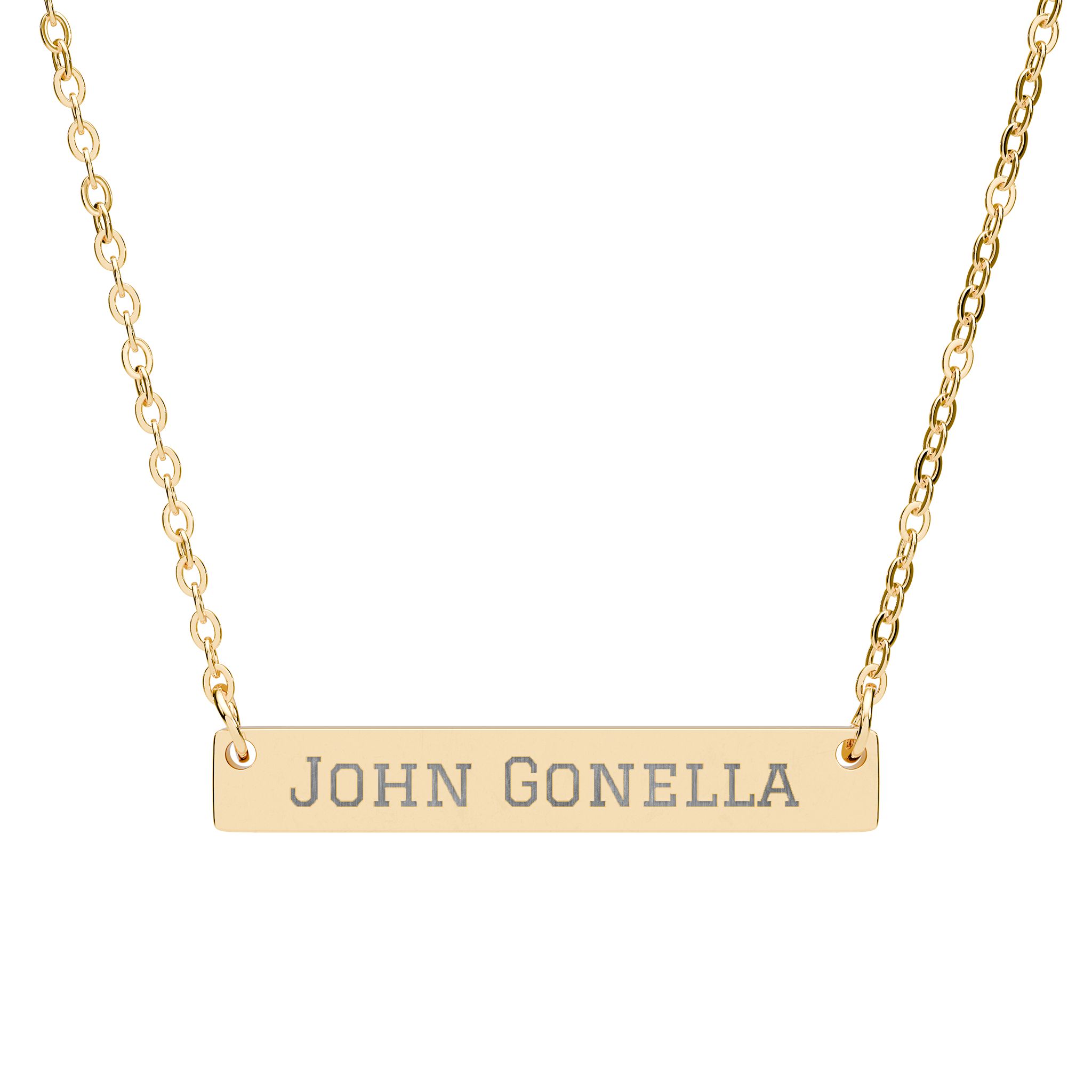 Engraved Bar Necklace — Classic in Gold