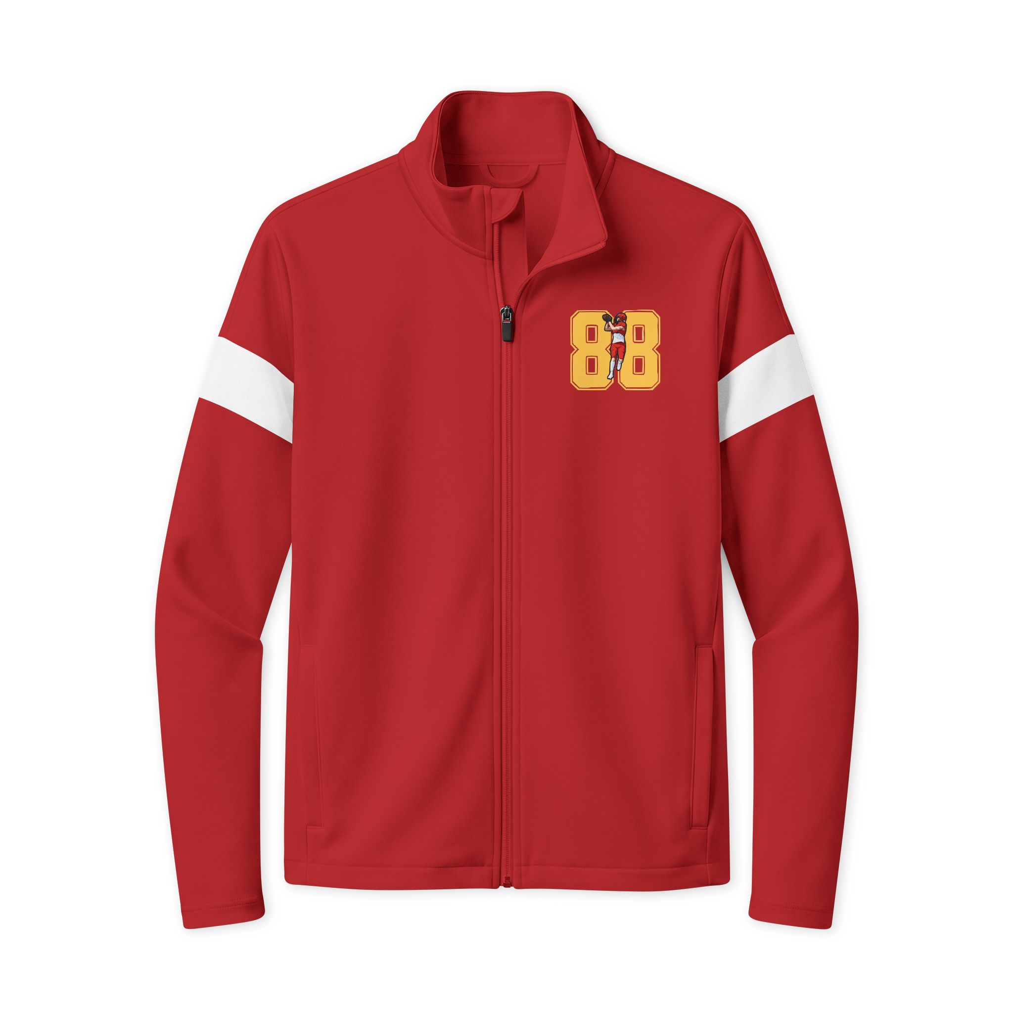 Travel Full-Zip Jacket — character_number in Deep Red/ White