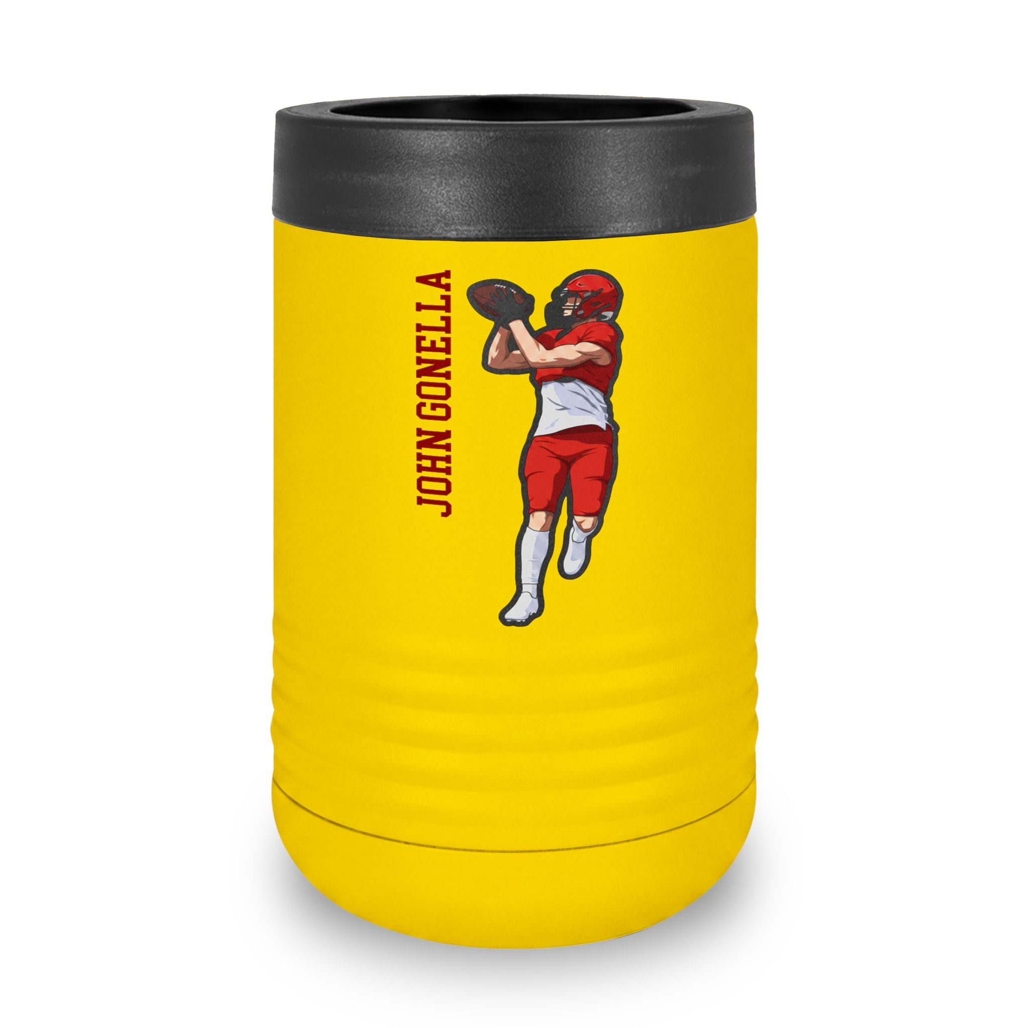 Stainless Can Cooler — character_name_vertical in Yellow
