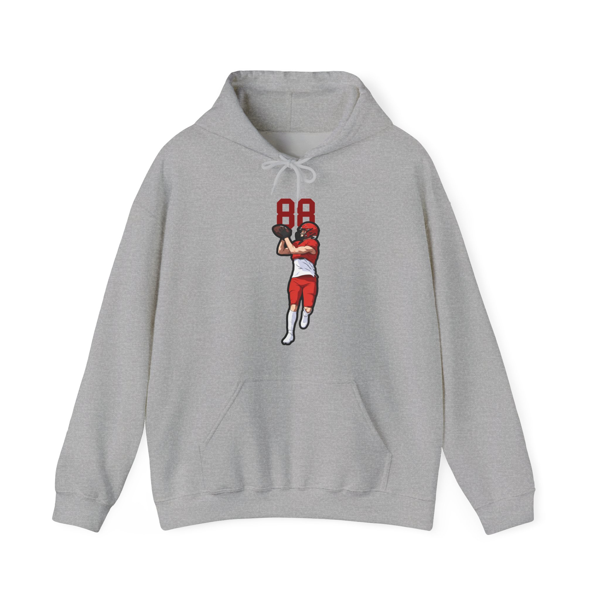 Hoodie — character_number_top in Grey