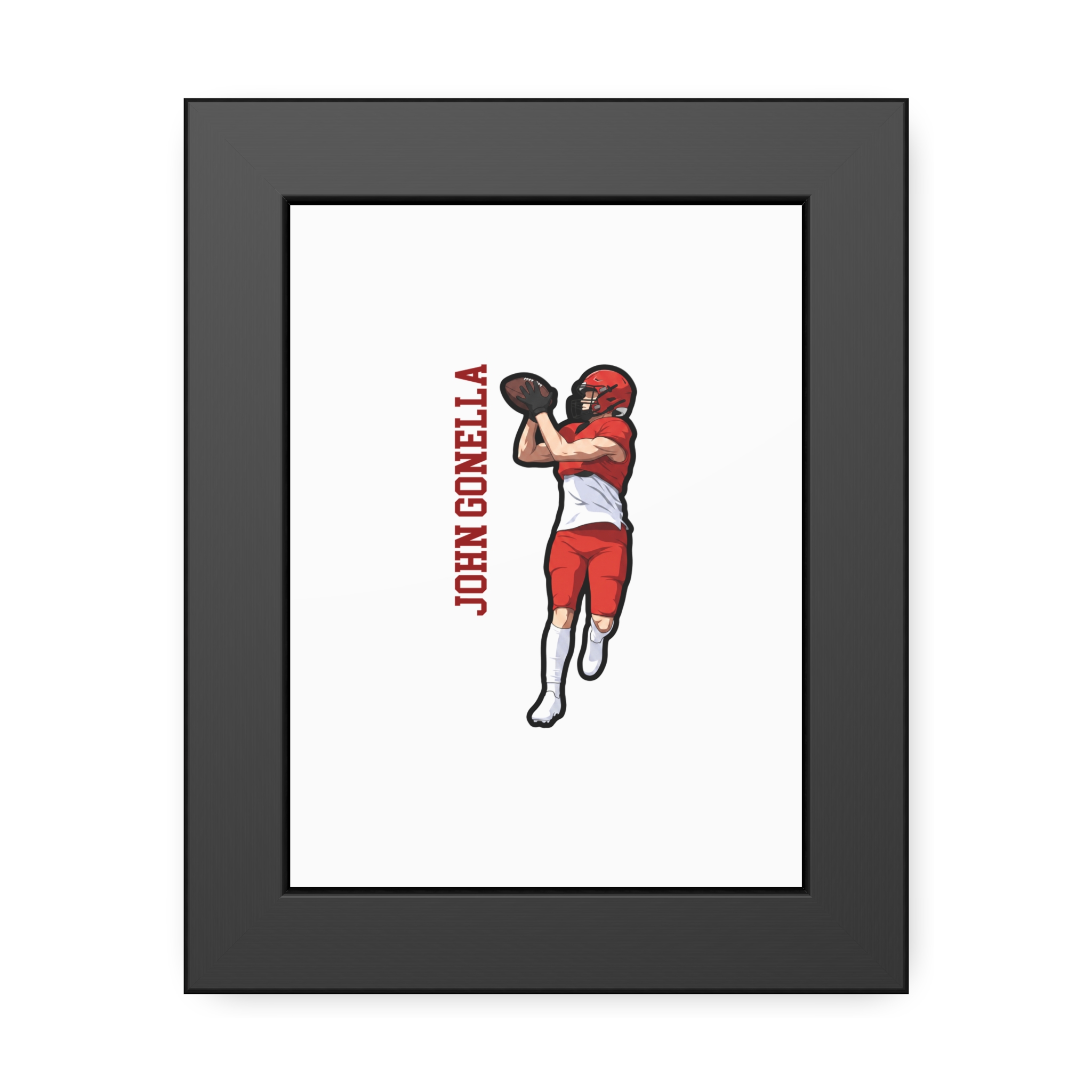 Framed Poster — character_name_vertical in Black