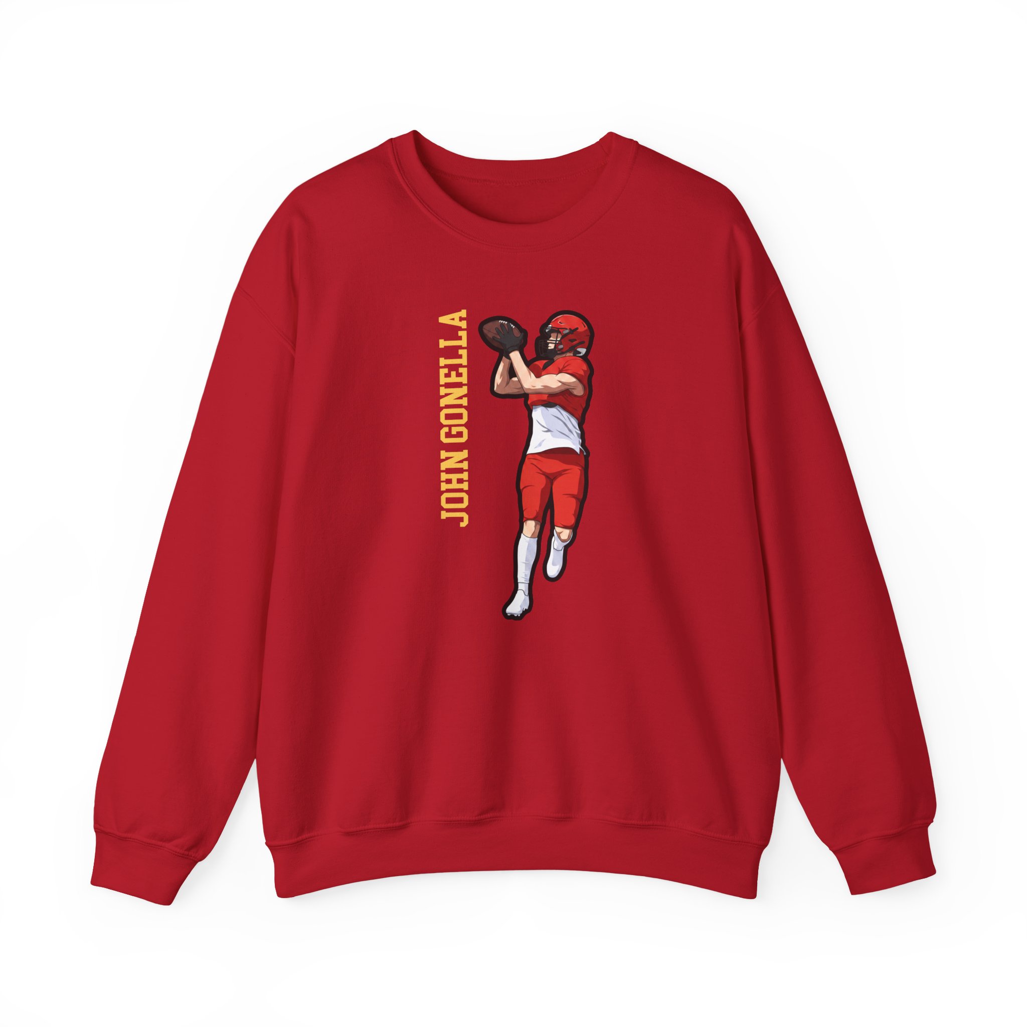 Crewneck Sweatshirt — character_name_vertical in Red