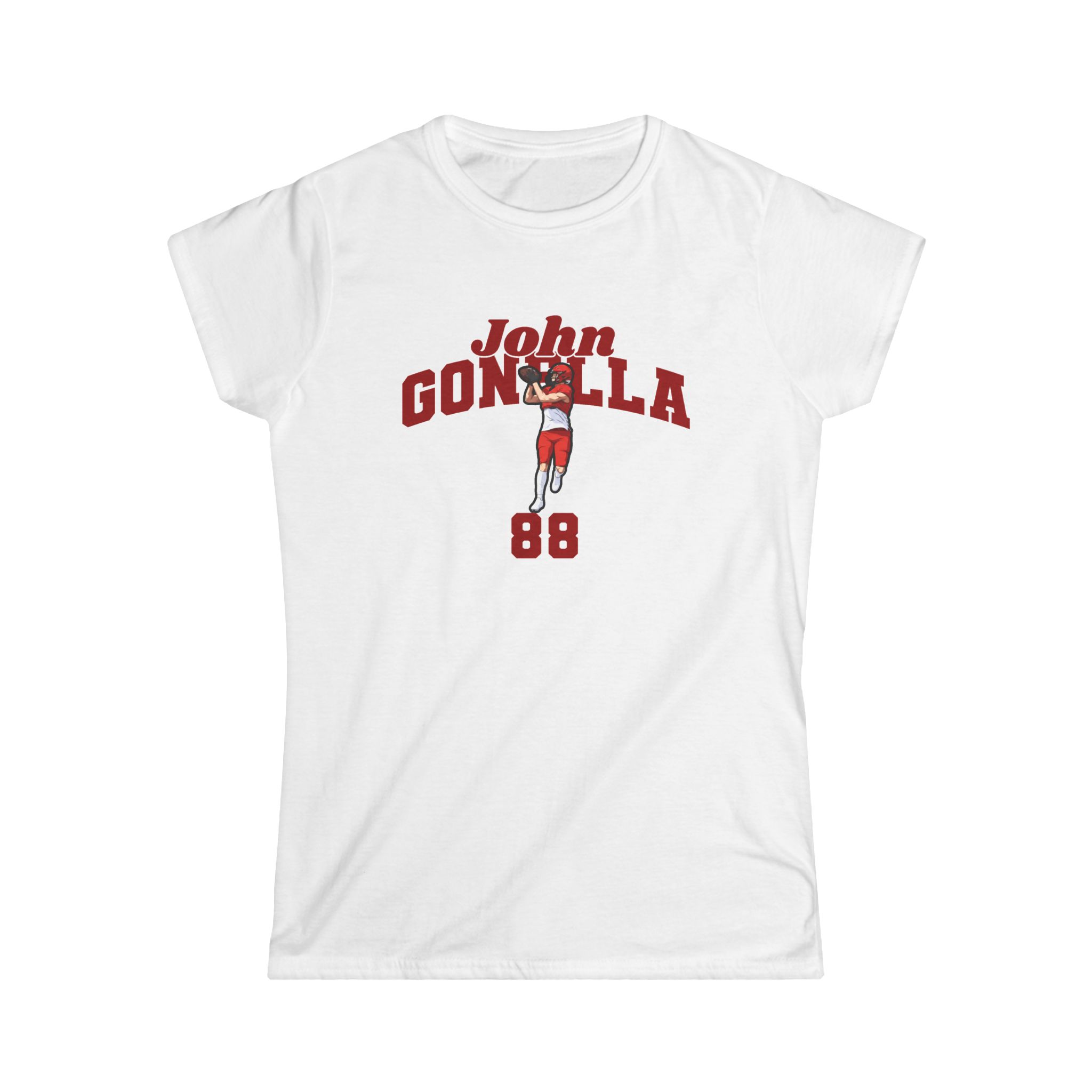 Women's Softstyle Tee — character_signature_arch in White