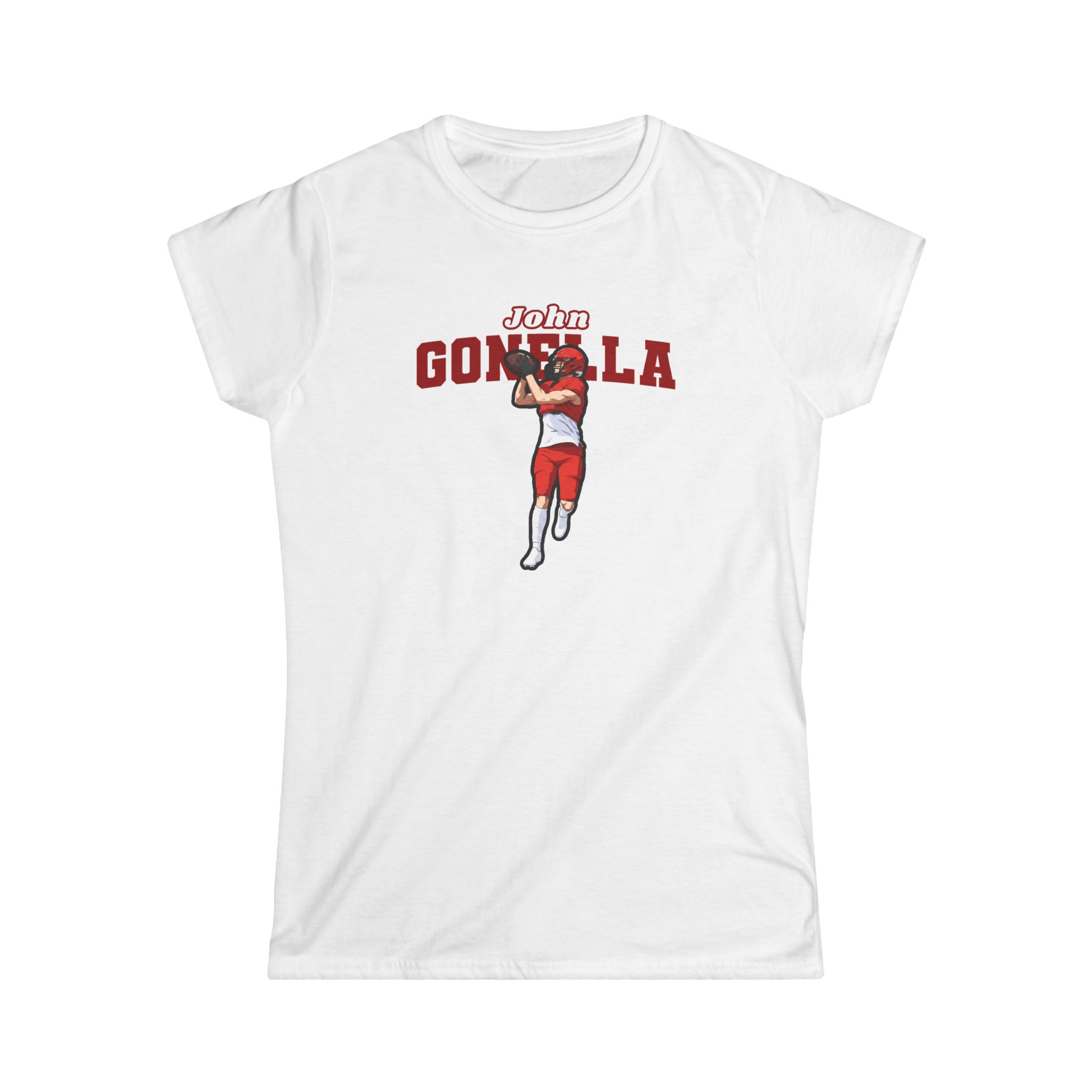 Women's Softstyle Tee — character_name_arch in White