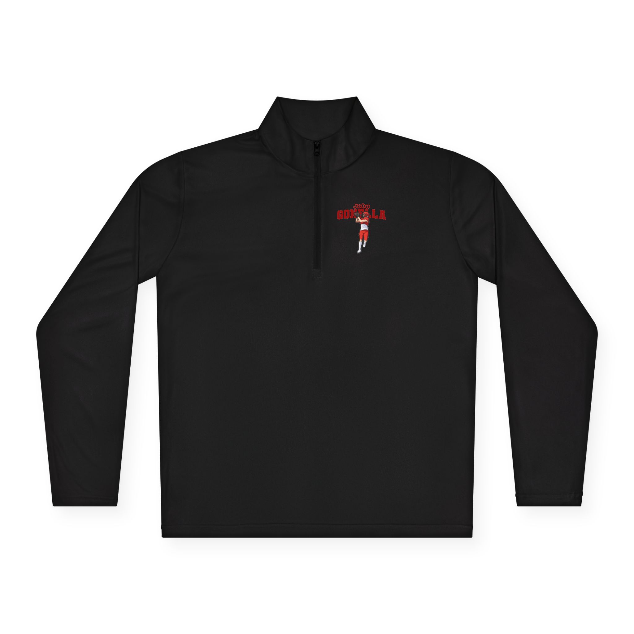 Q-Zip Pullover — character_name_arch in Black