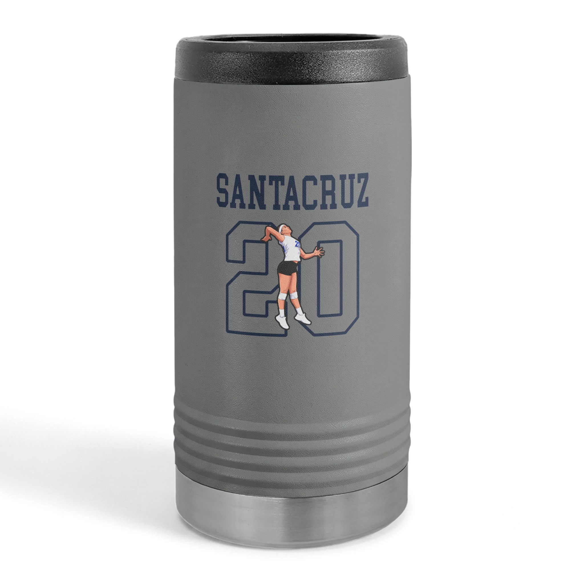 Slim Stainless Can Cooler — character_shirsey in Grey