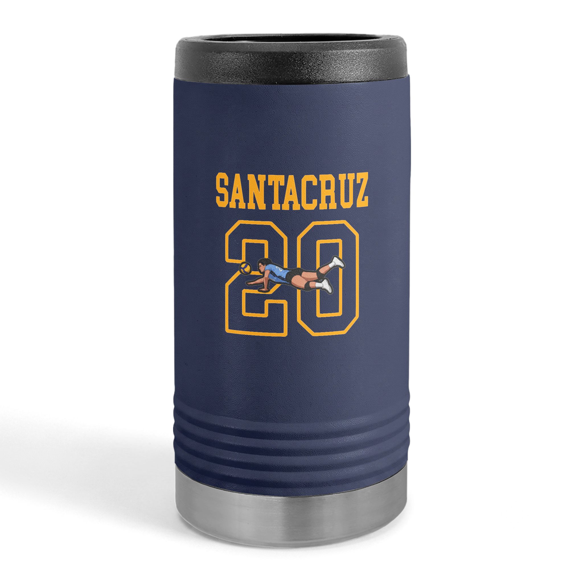 Slim Stainless Can Cooler — character_shirsey in Navy