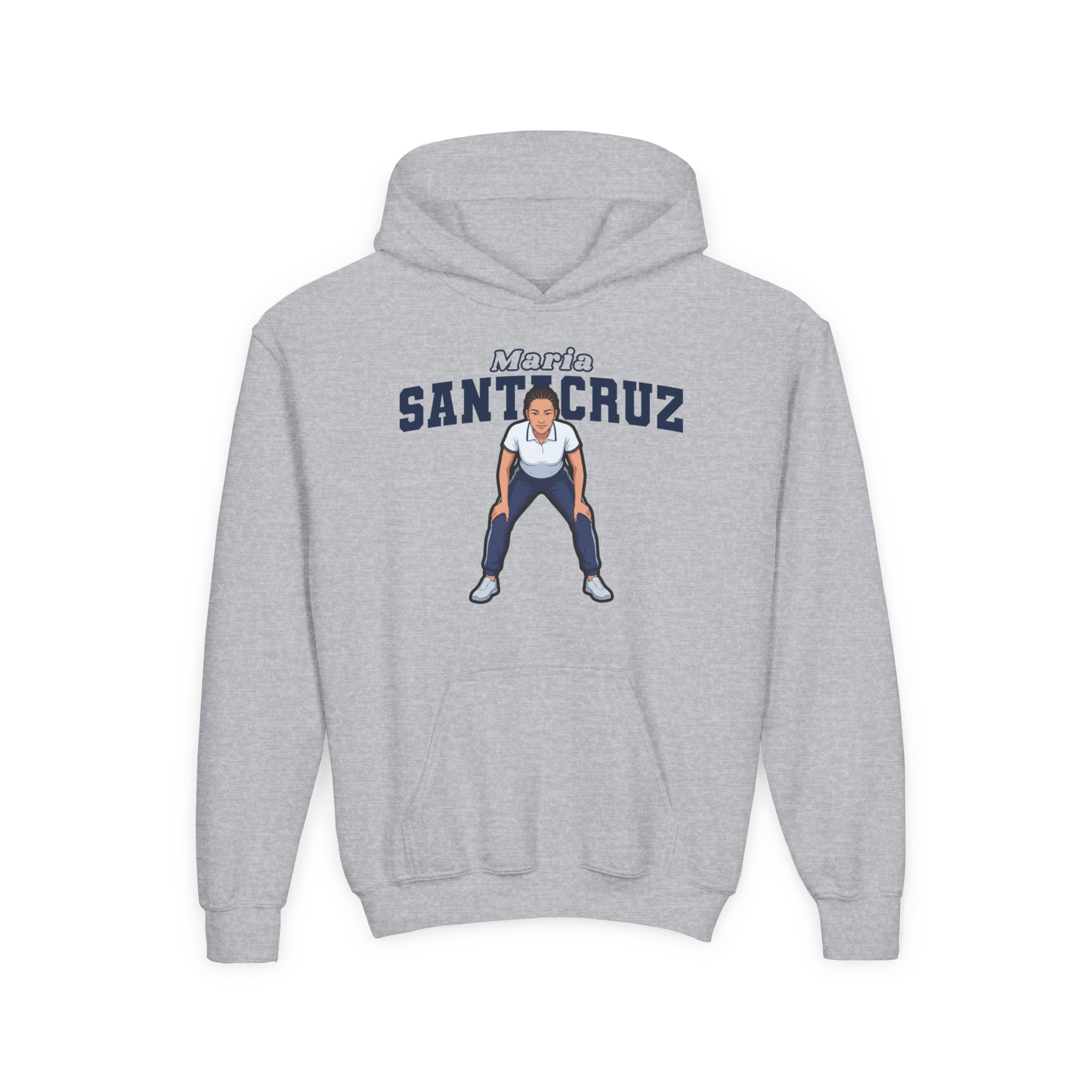 Youth Hoodie — character_name_arch in Grey