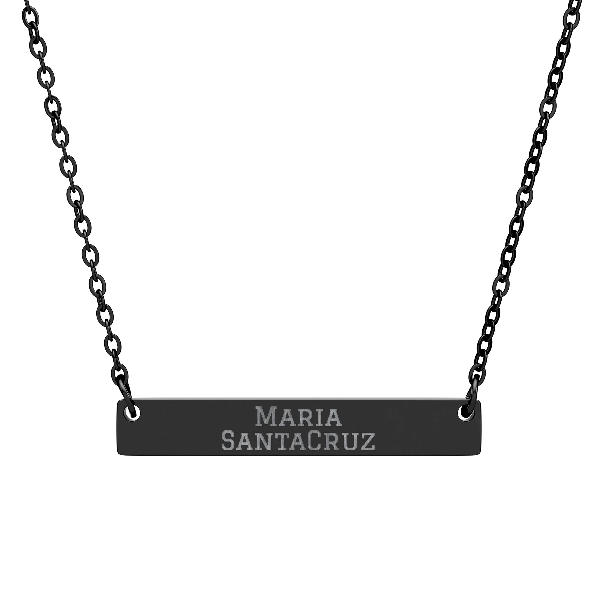 Engraved Bar Necklace — Classic in Black