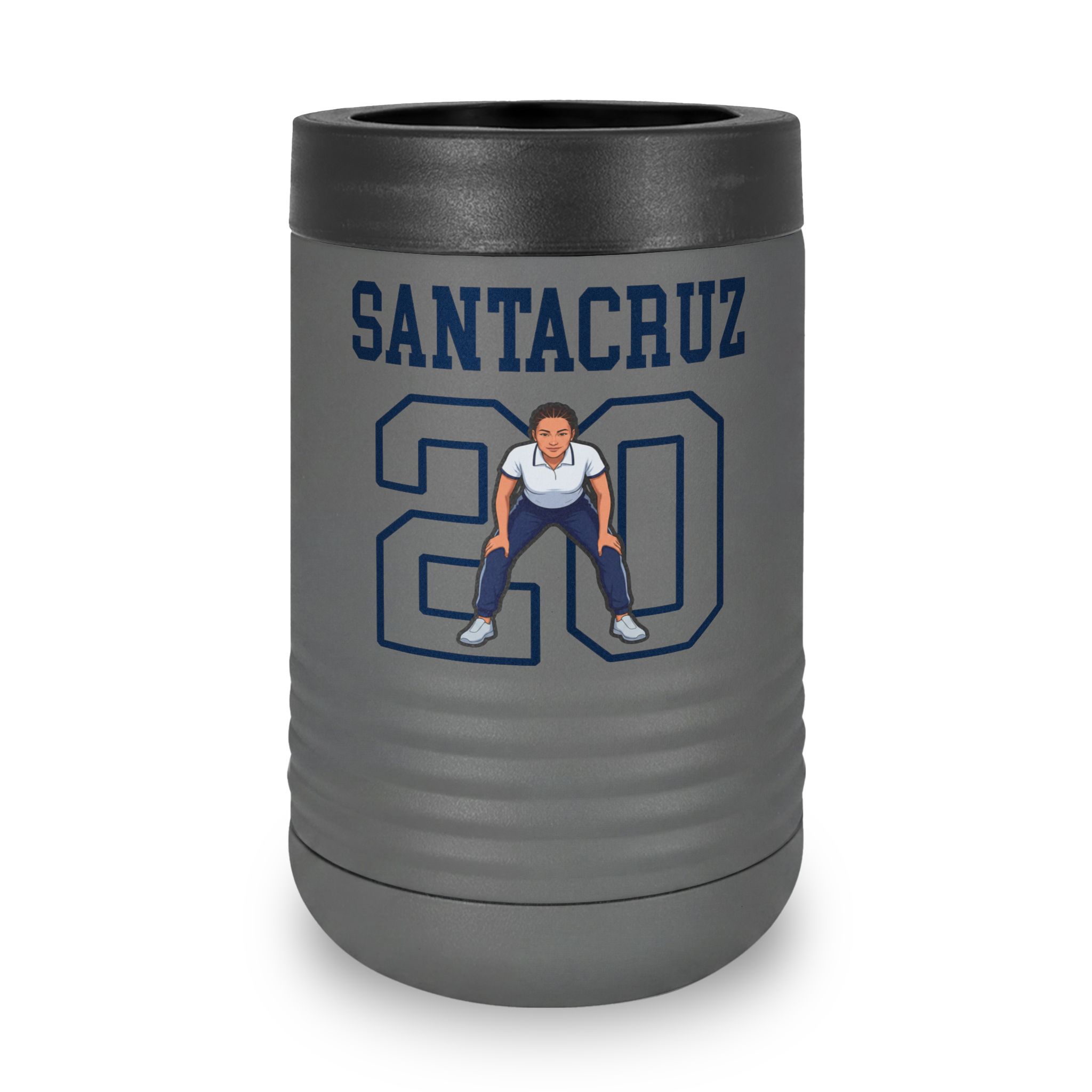 Stainless Can Cooler — character_shirsey in Grey