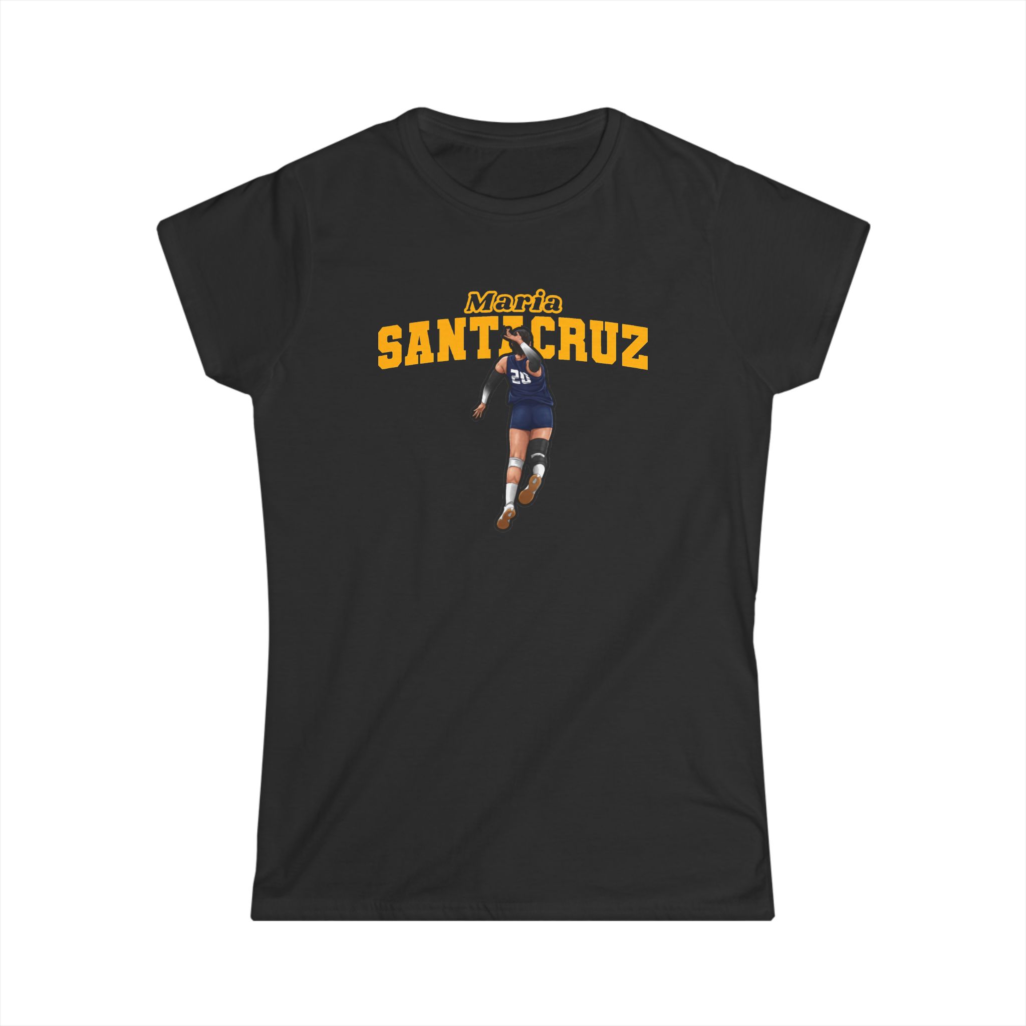 Women's Softstyle Tee — character_name_arch in Black