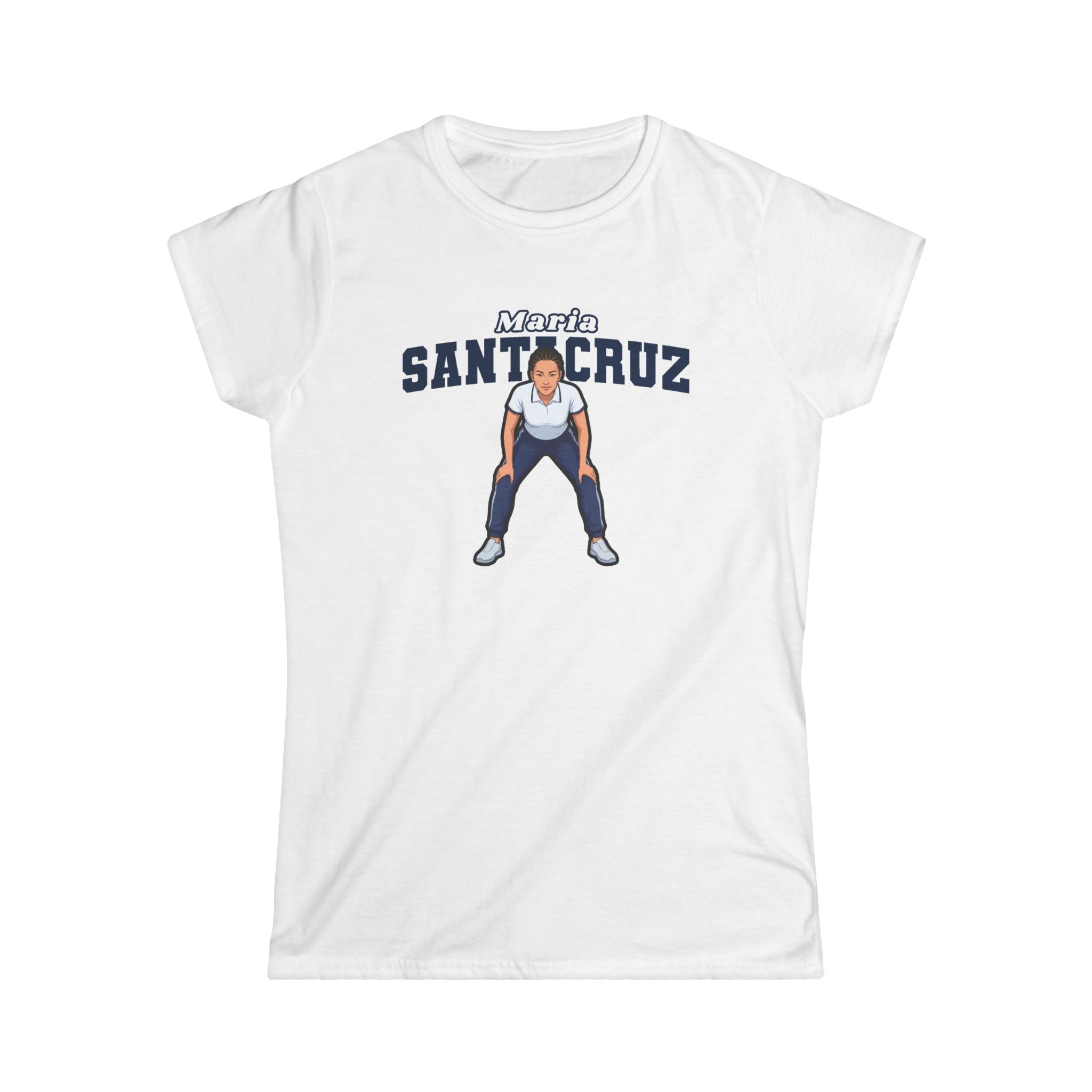 Women's Softstyle Tee — character_name_arch in White