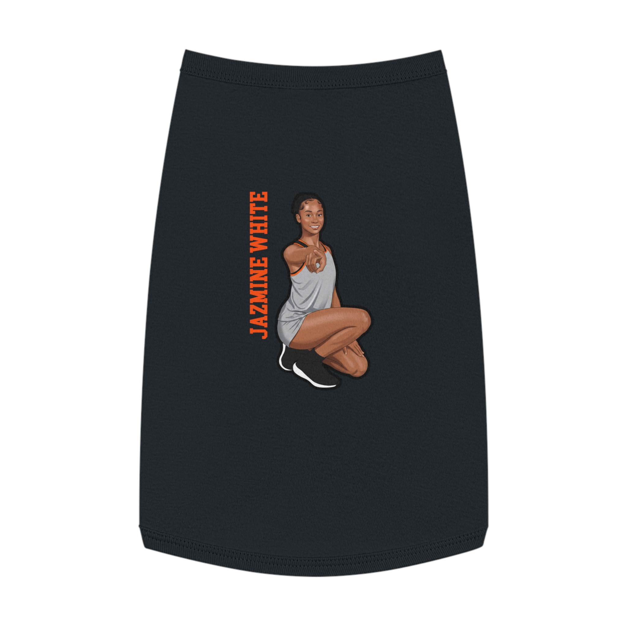 Pet Tank Top — character_name_vertical in White