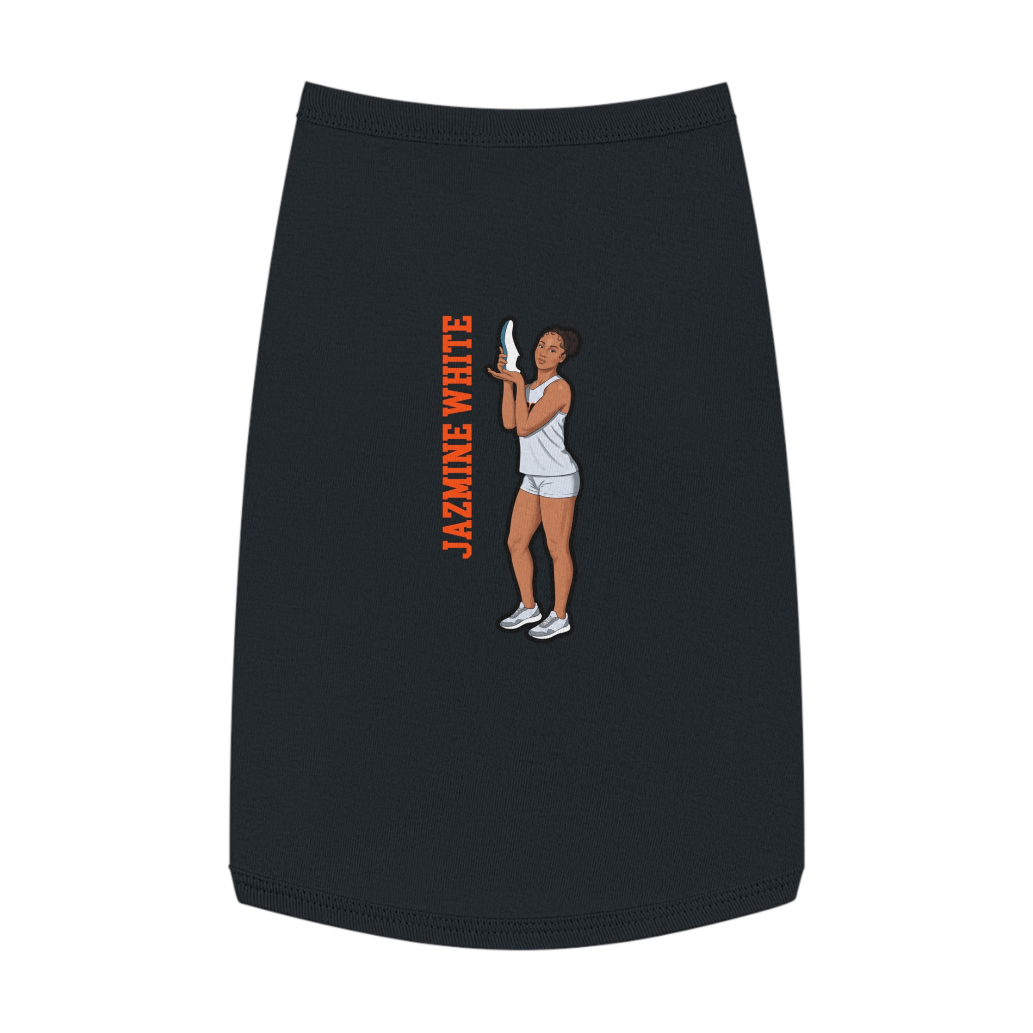 Pet Tank Top — character_name_vertical in Black
