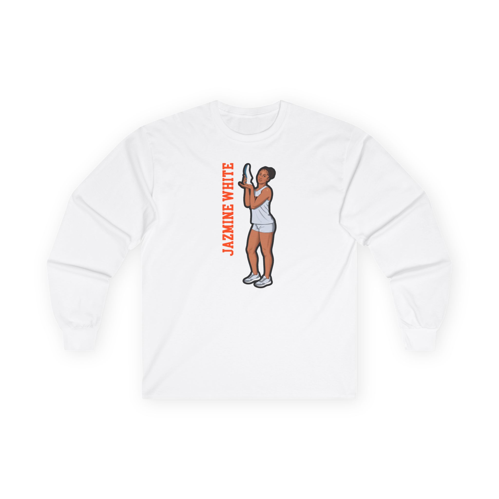 Long Sleeve Tee — character_name_vertical in White
