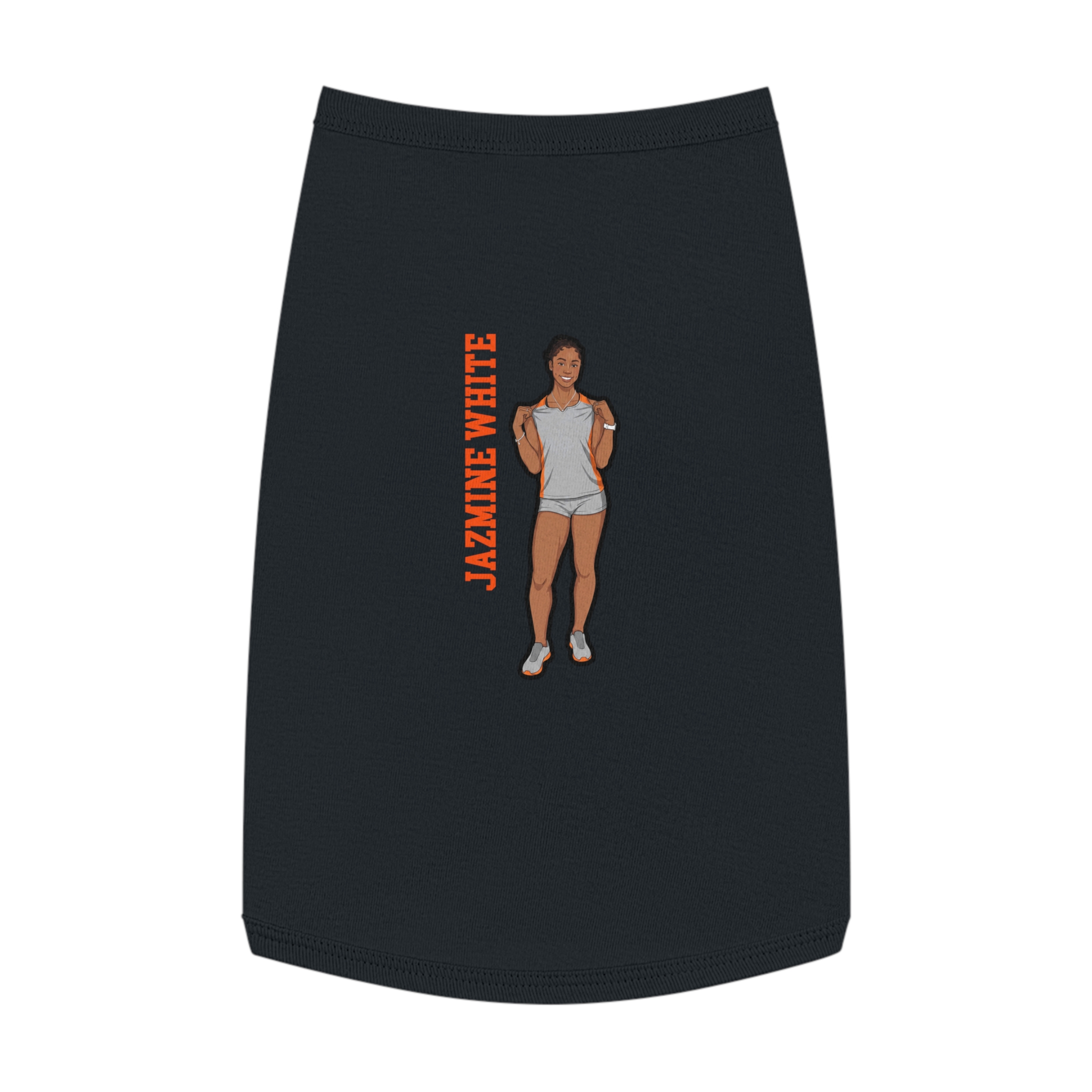 Pet Tank Top — character_name_vertical in White