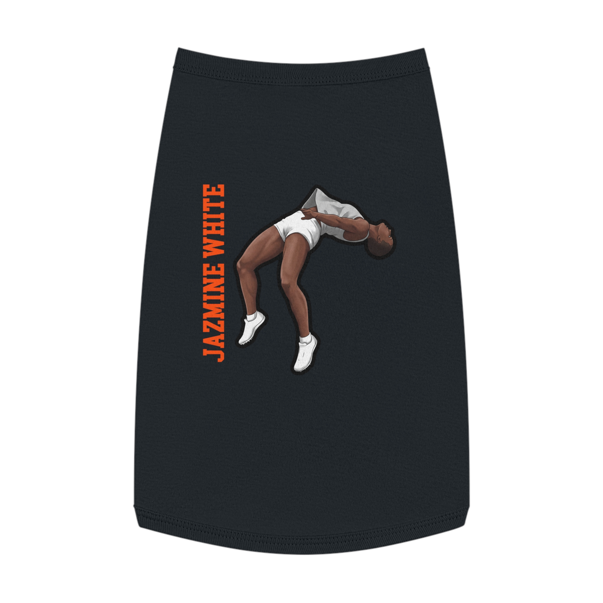 Pet Tank Top — character_name_vertical in Black