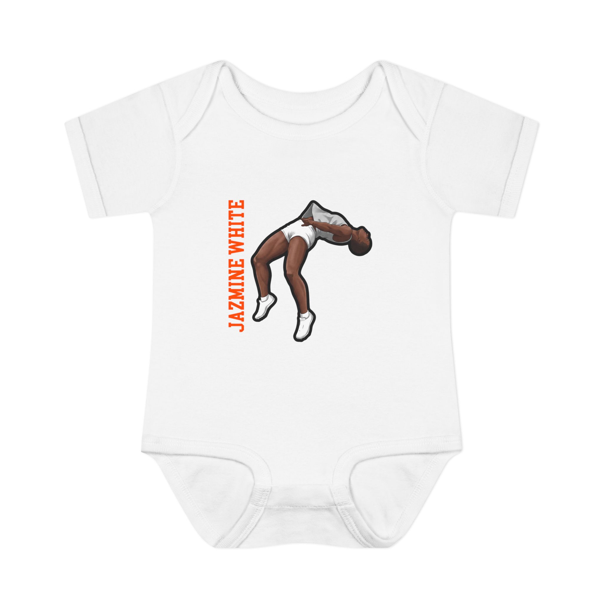 Baby Onesie — character_name_vertical in White