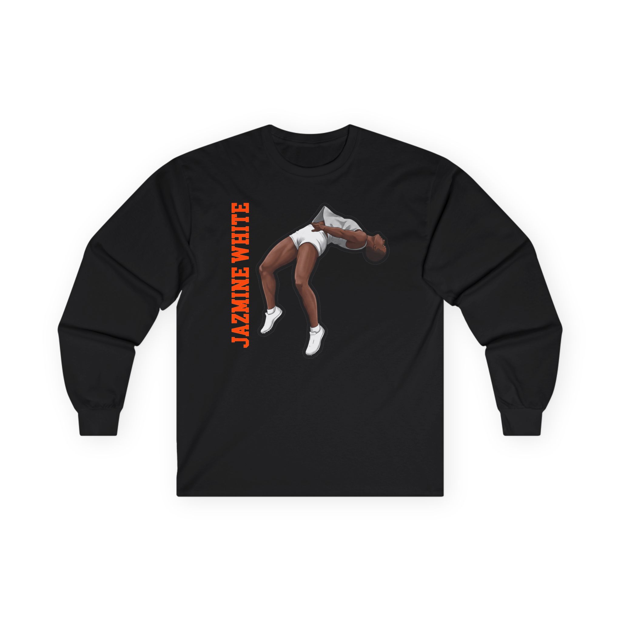 Long Sleeve Tee — character_name_vertical in Black