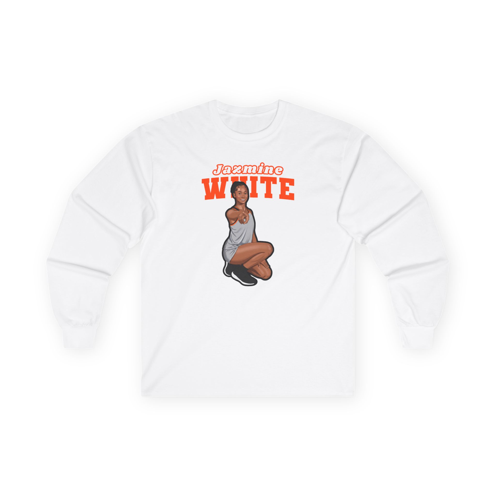 Long Sleeve Tee — character_name_arch in White
