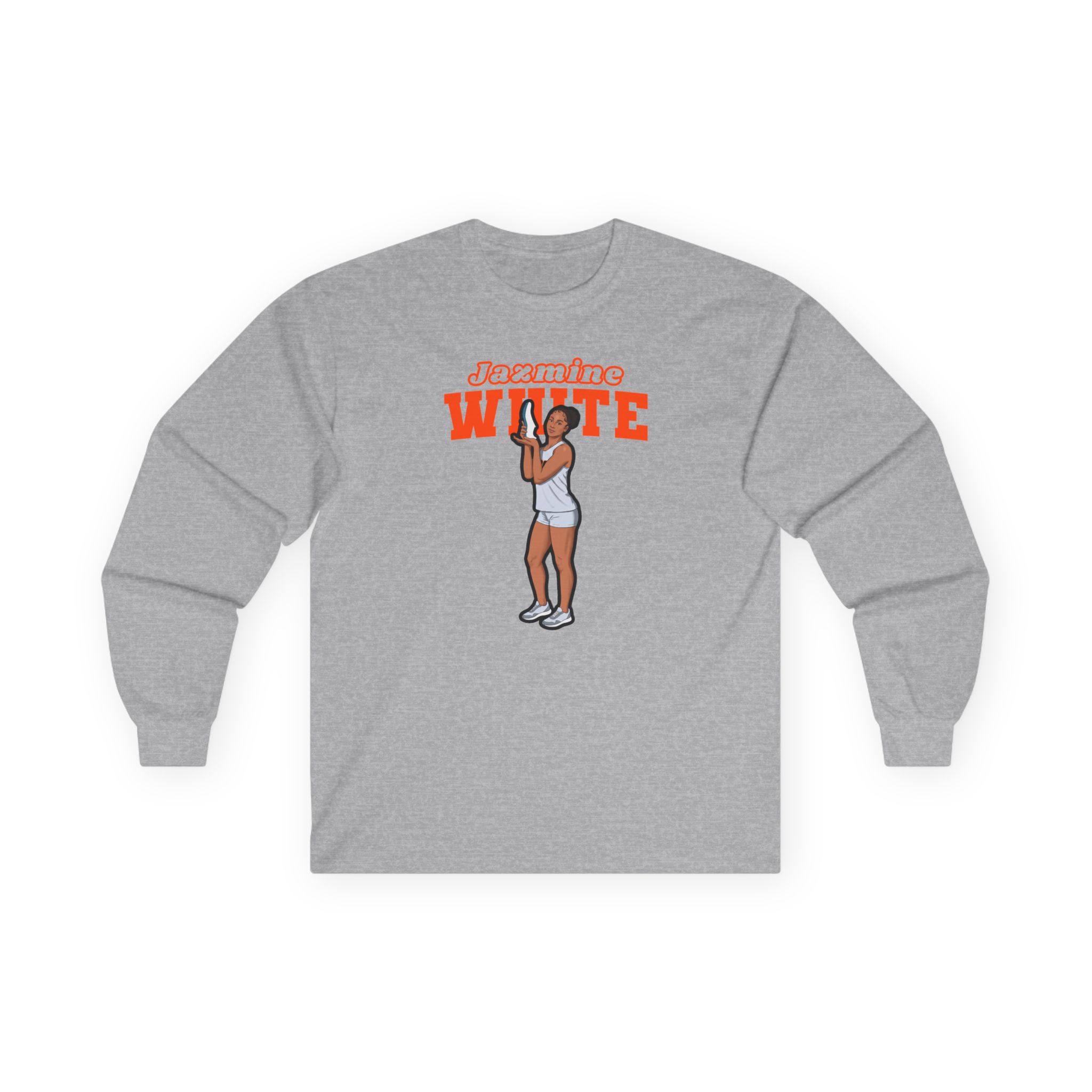 Long Sleeve Tee — character_name_arch in Grey