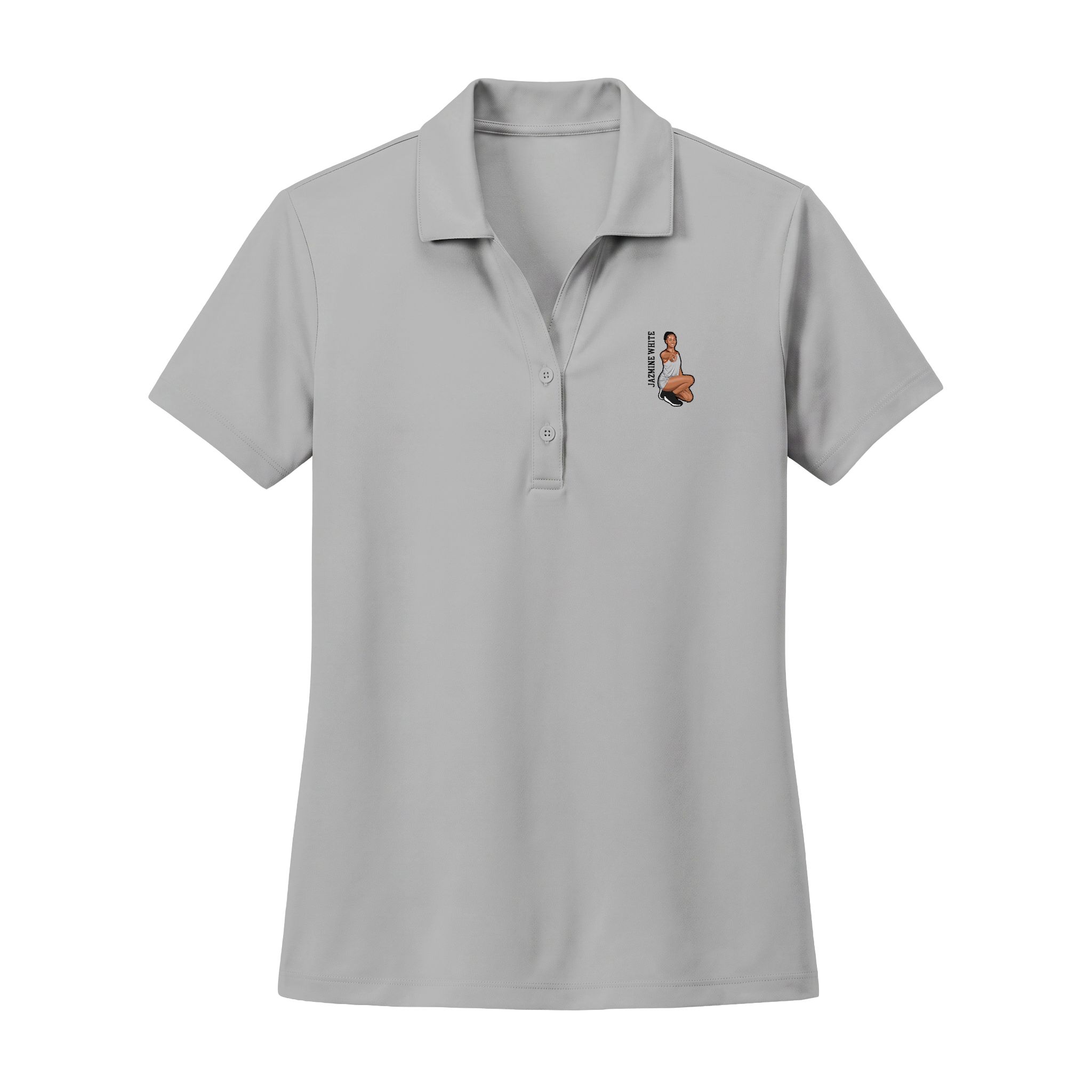 Women's Polo — character_name_vertical in Silver