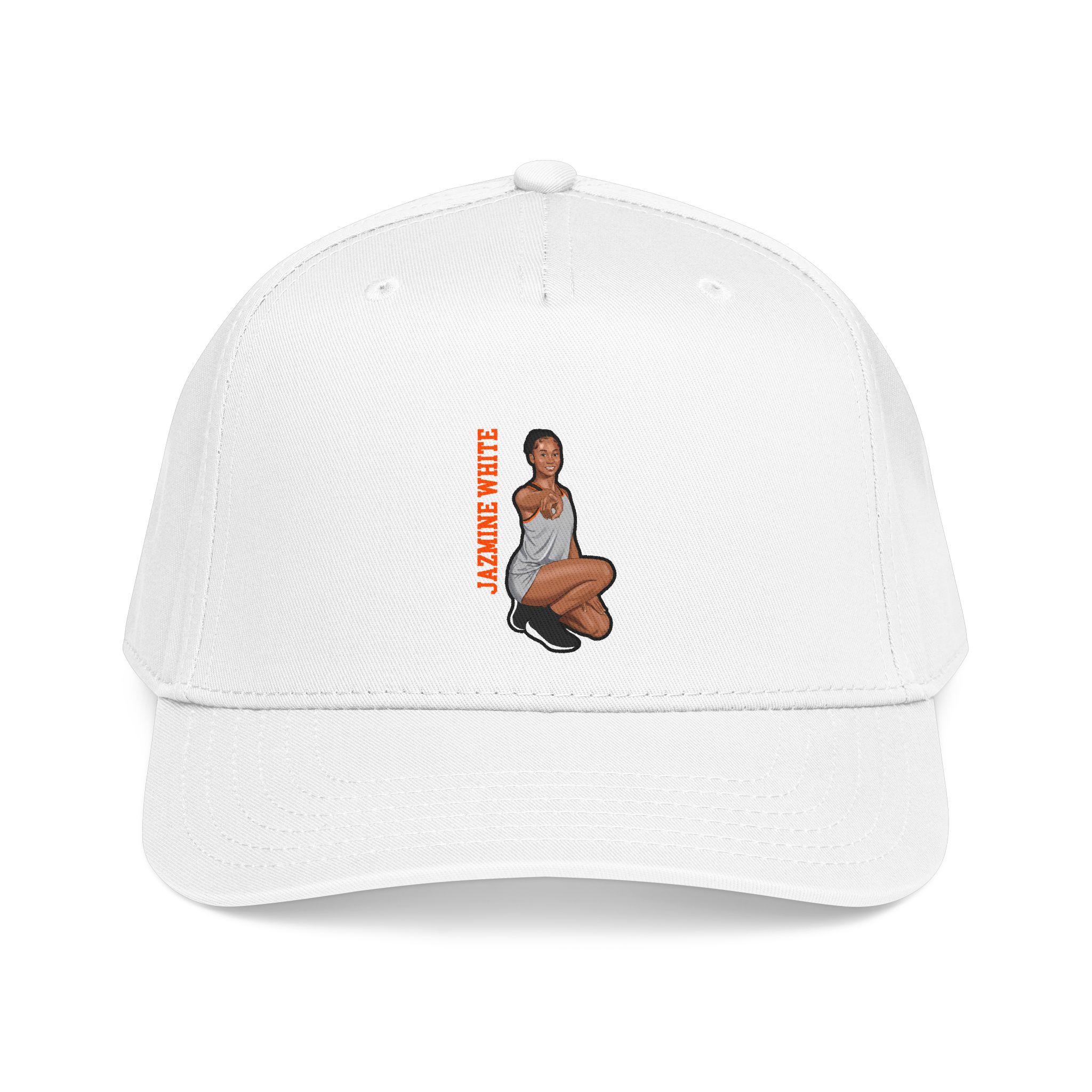 Baseball Cap — character_name_vertical in White