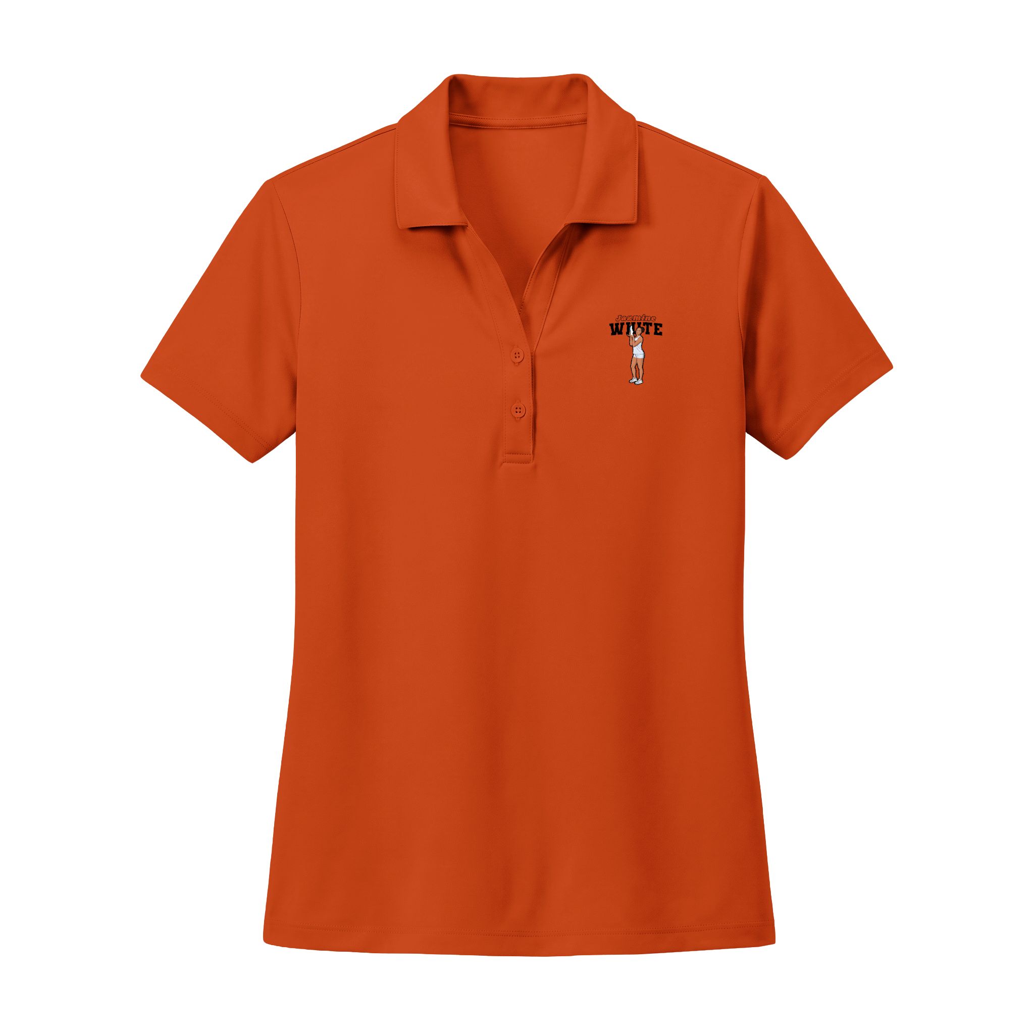Women's Polo — character_name_arch in Orange
