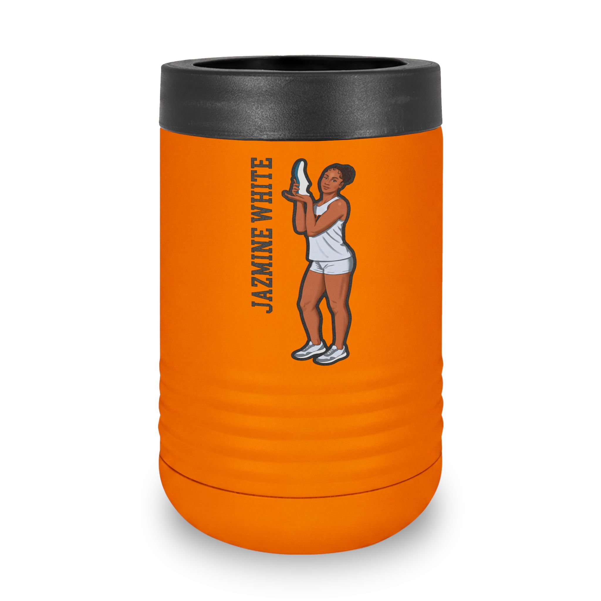 Stainless Can Cooler — character_name_vertical in Orange
