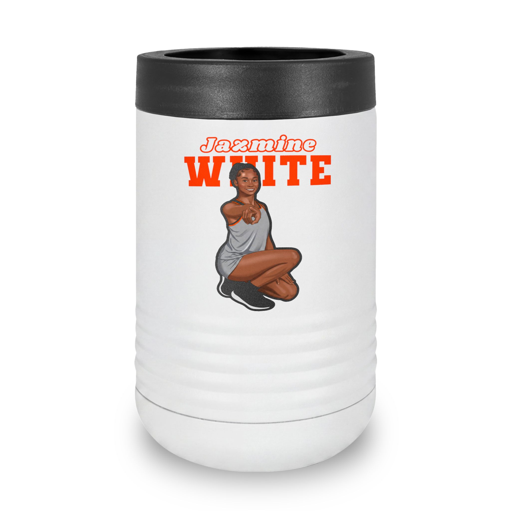 Stainless Can Cooler — character_name_arch in White