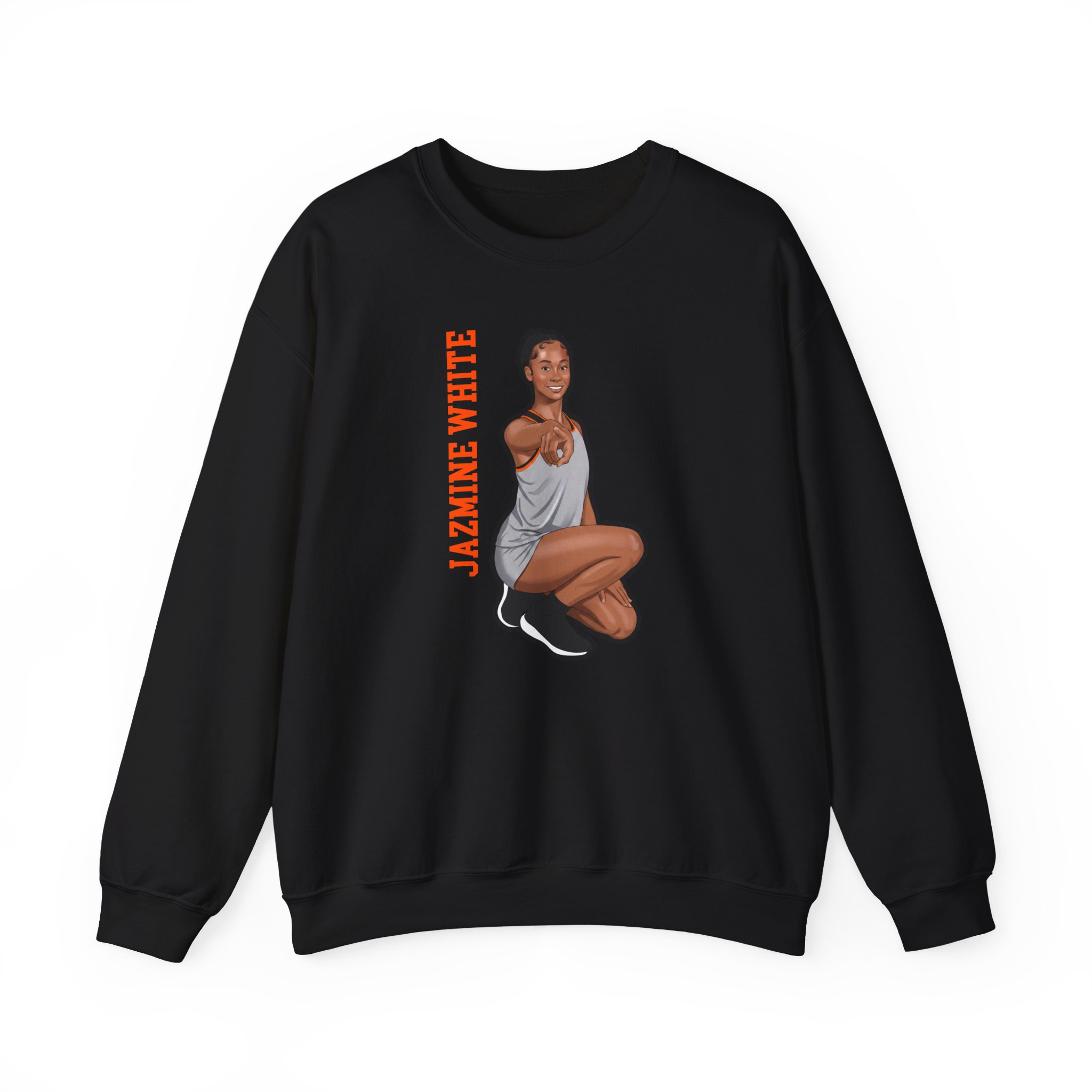 Crewneck Sweatshirt — character_name_vertical in Black