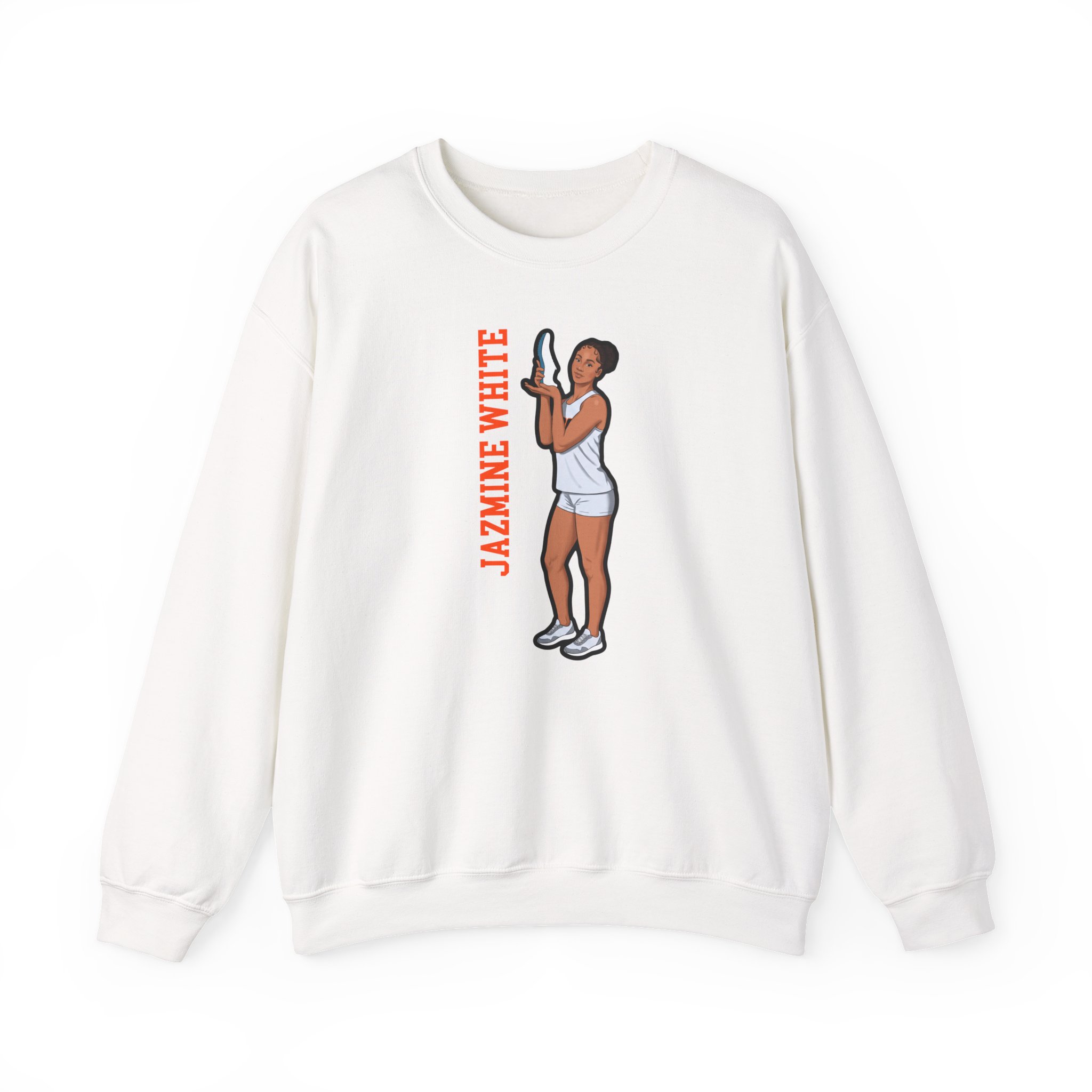 Crewneck Sweatshirt — character_name_vertical in White