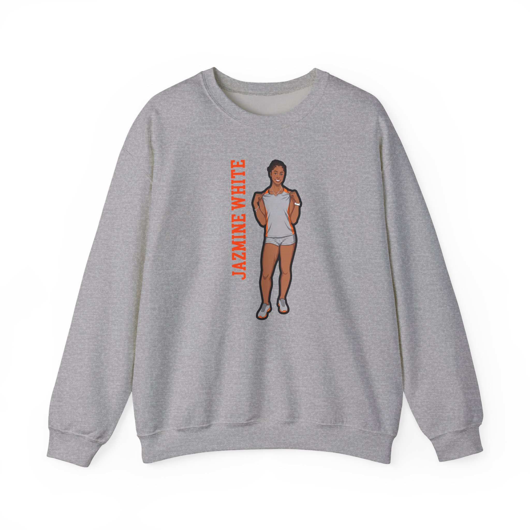 Crewneck Sweatshirt — character_name_vertical in Grey