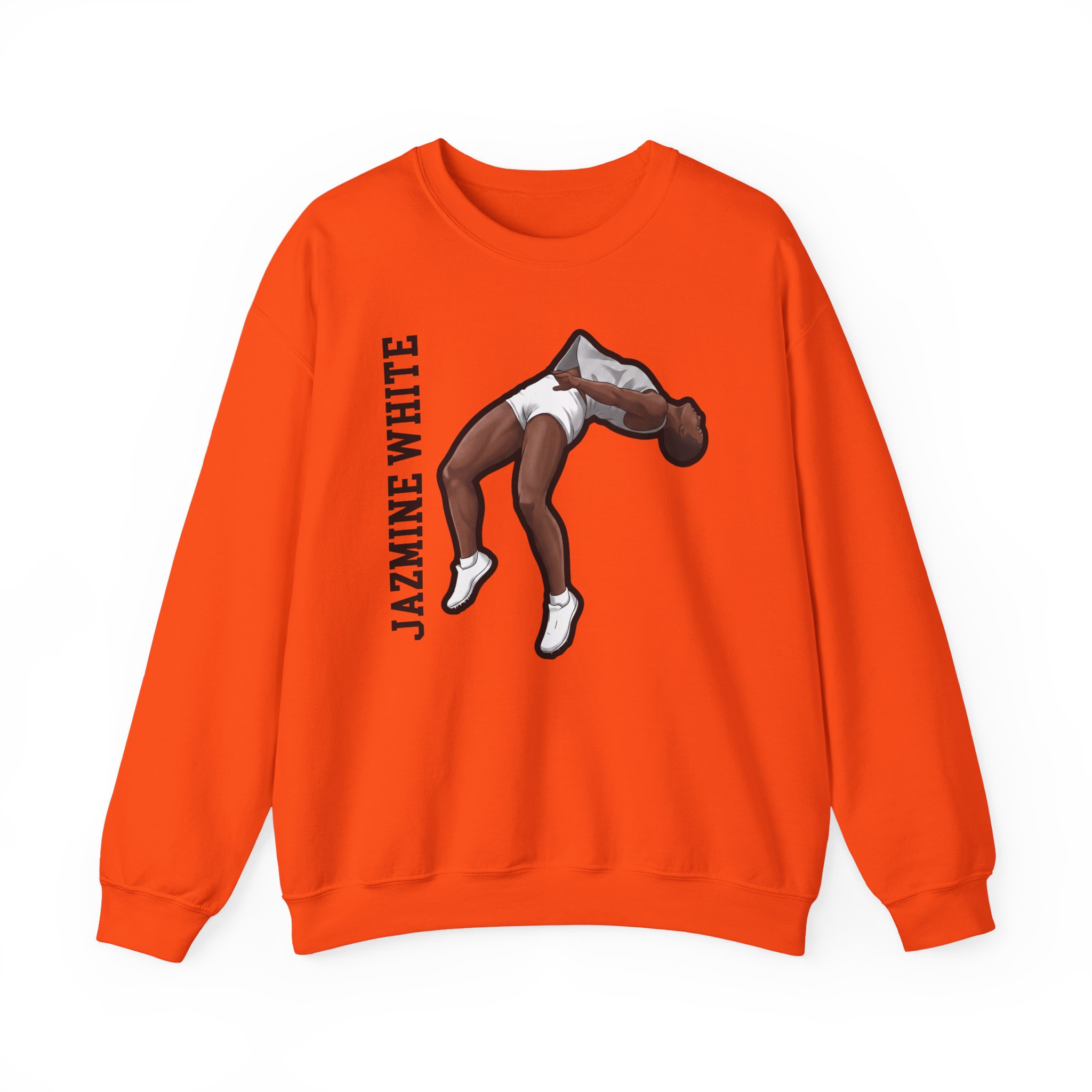 Crewneck Sweatshirt — character_name_vertical in Orange