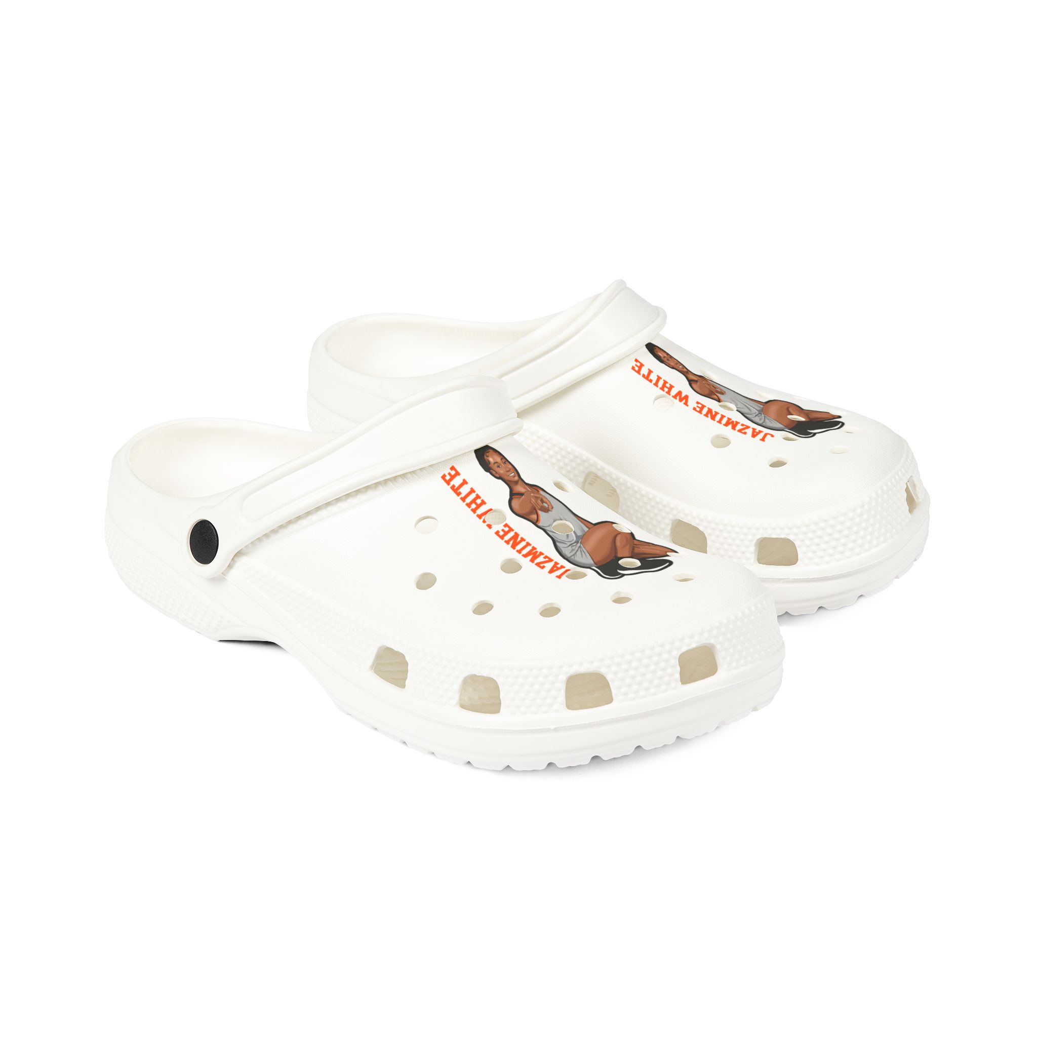 Rubber Clogs — character_name_vertical in White