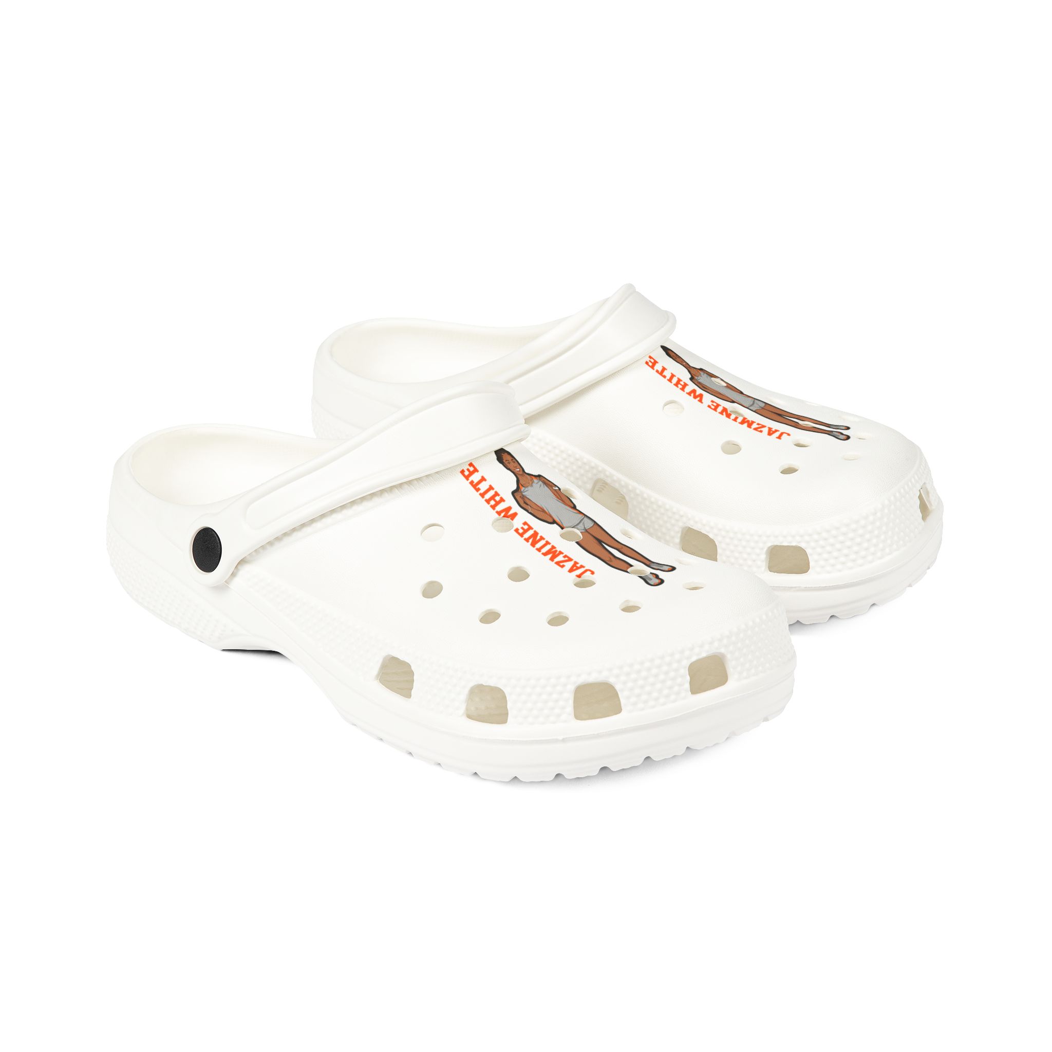Rubber Clogs — character_name_vertical in White
