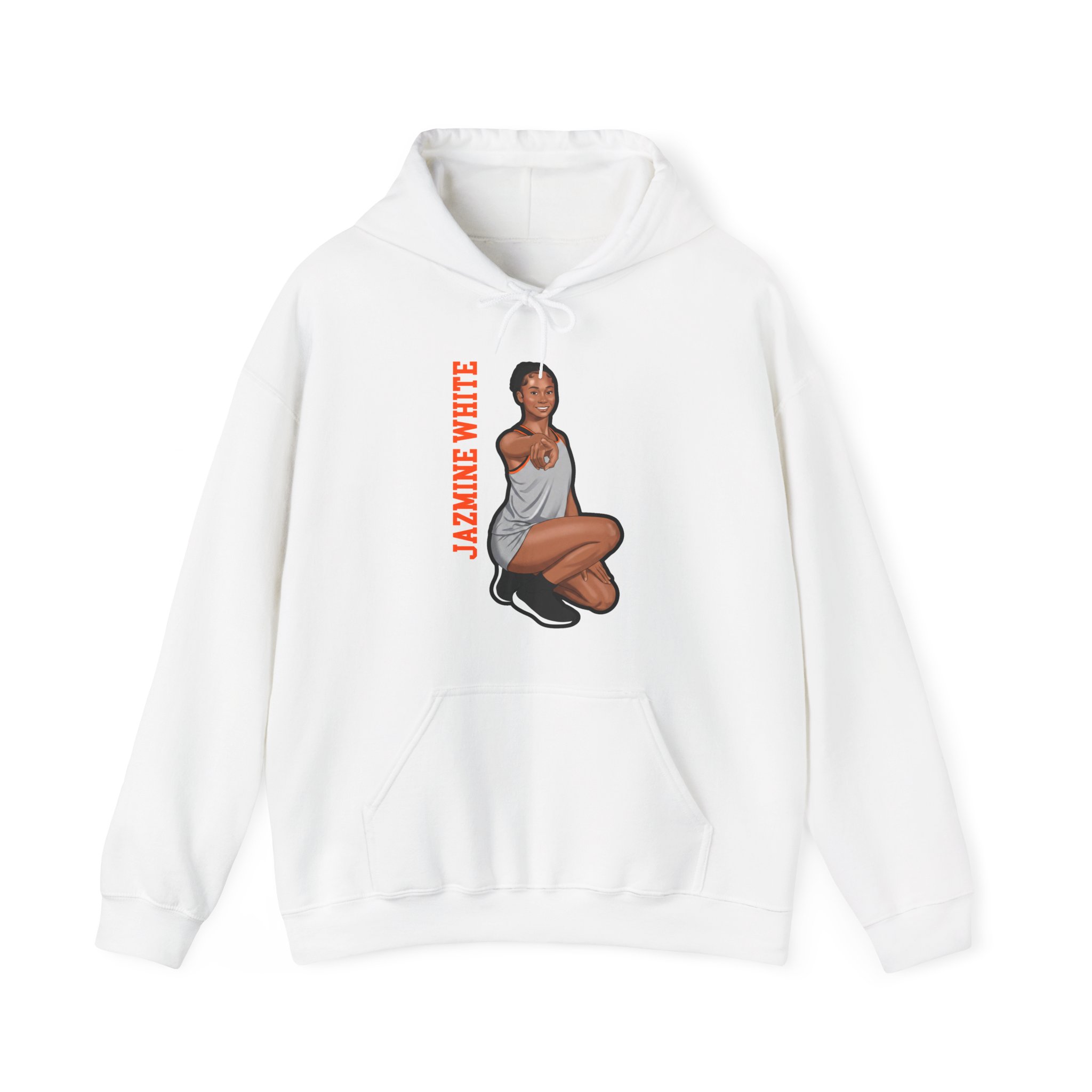 Hoodie — character_name_vertical in White