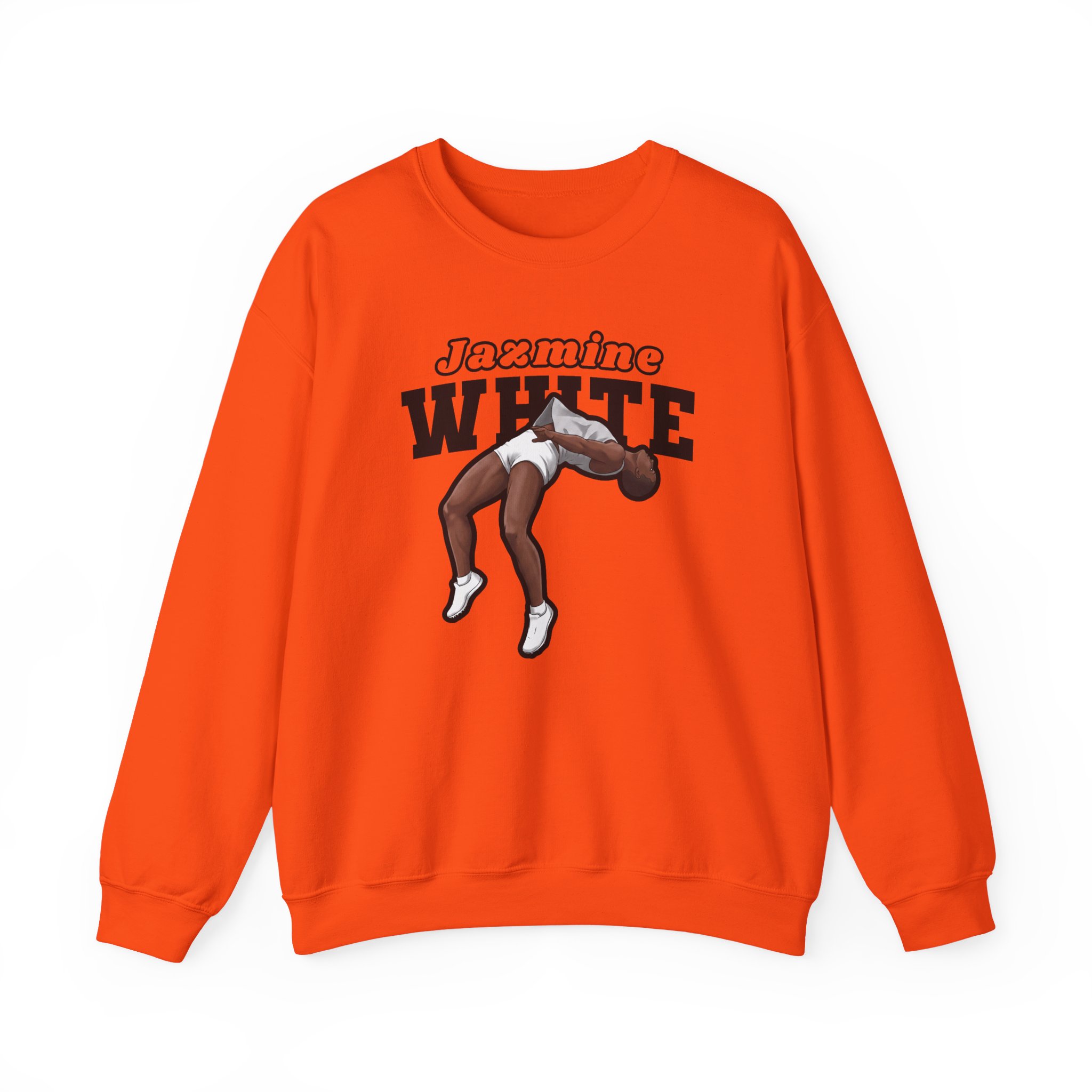 Crewneck Sweatshirt — character_name_arch in Orange