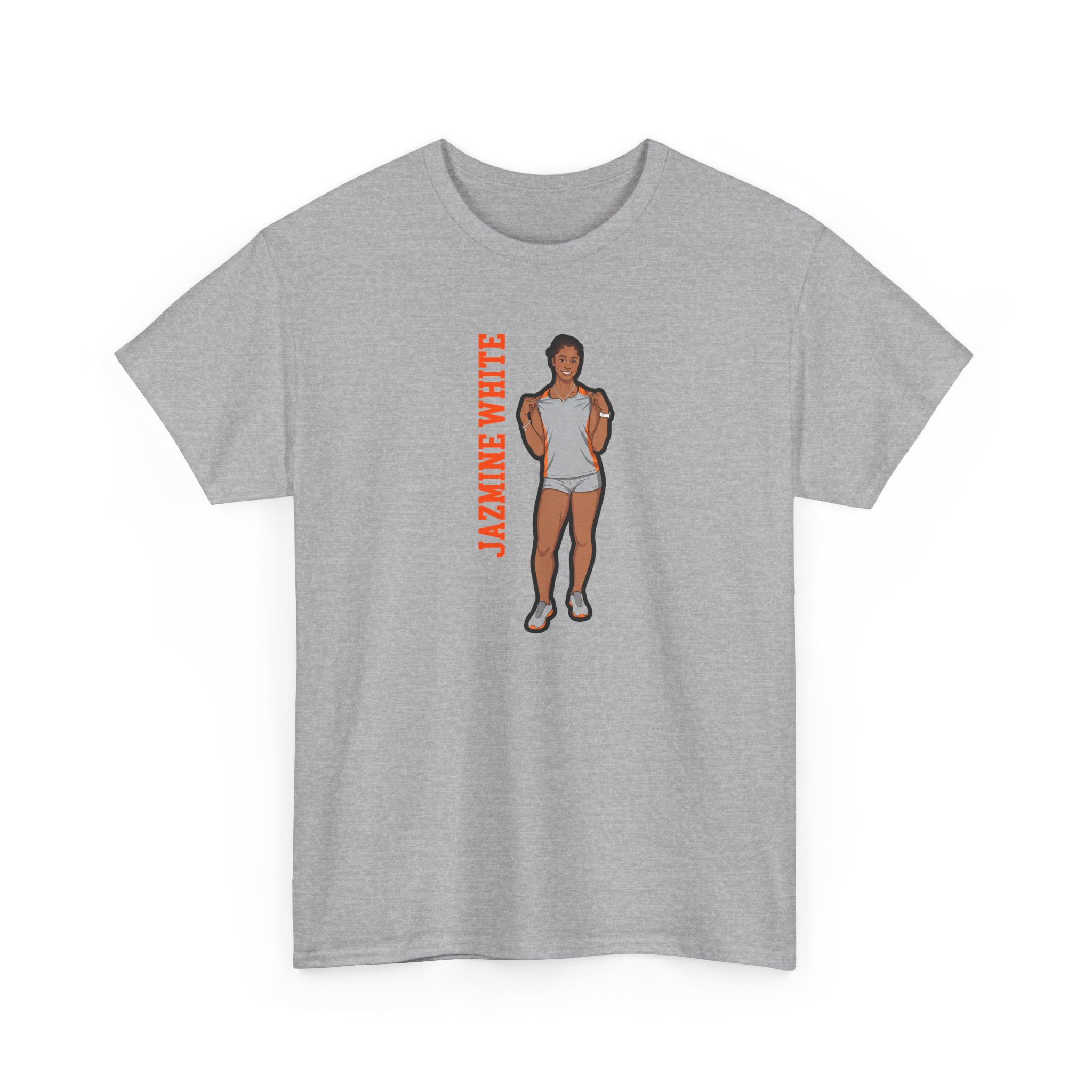 Tee — character_name_vertical in Grey